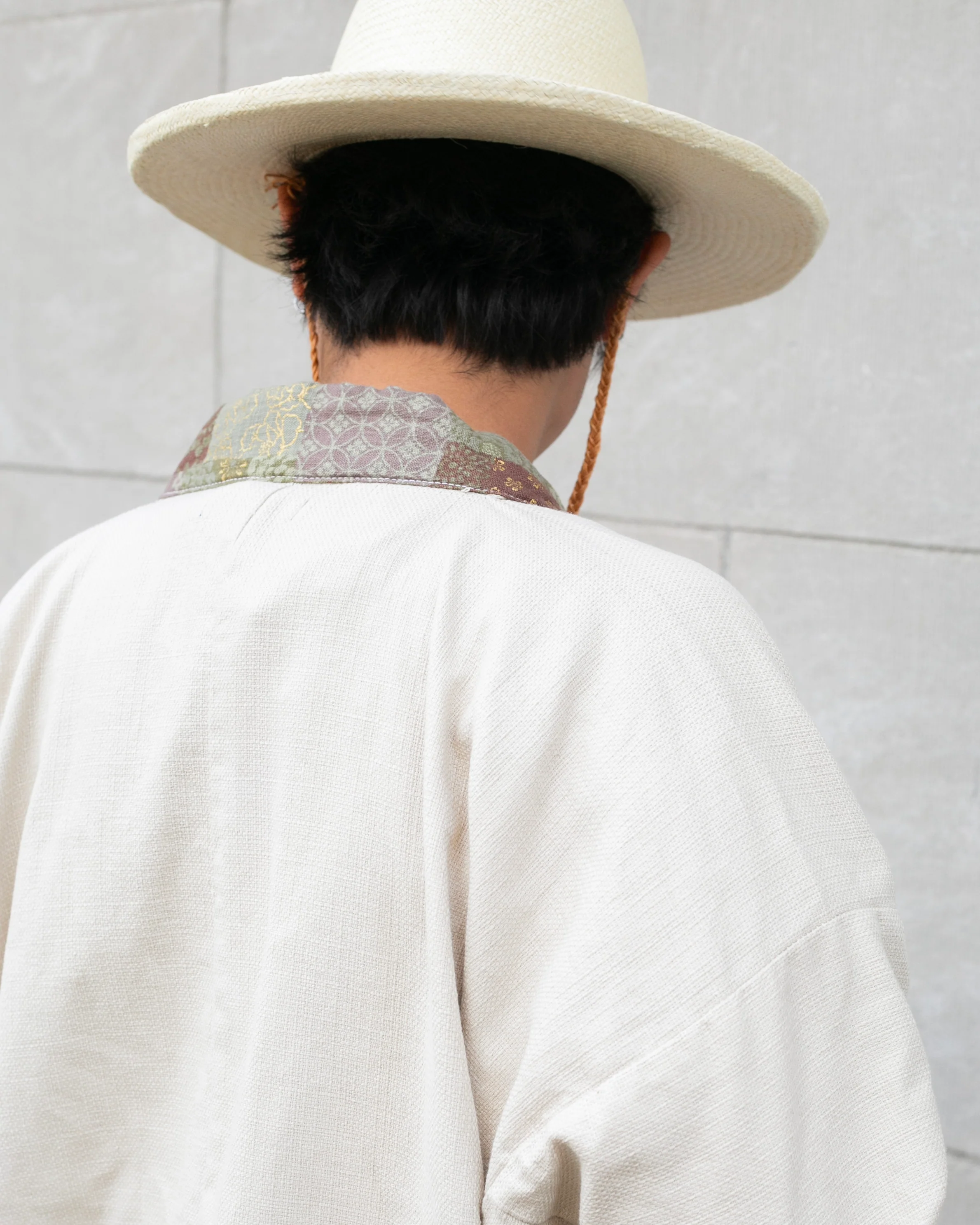 Kiriko Original Jacket, Modern Noragi, Cream and Multi Patchwork, Azuki and Gold - Image 5