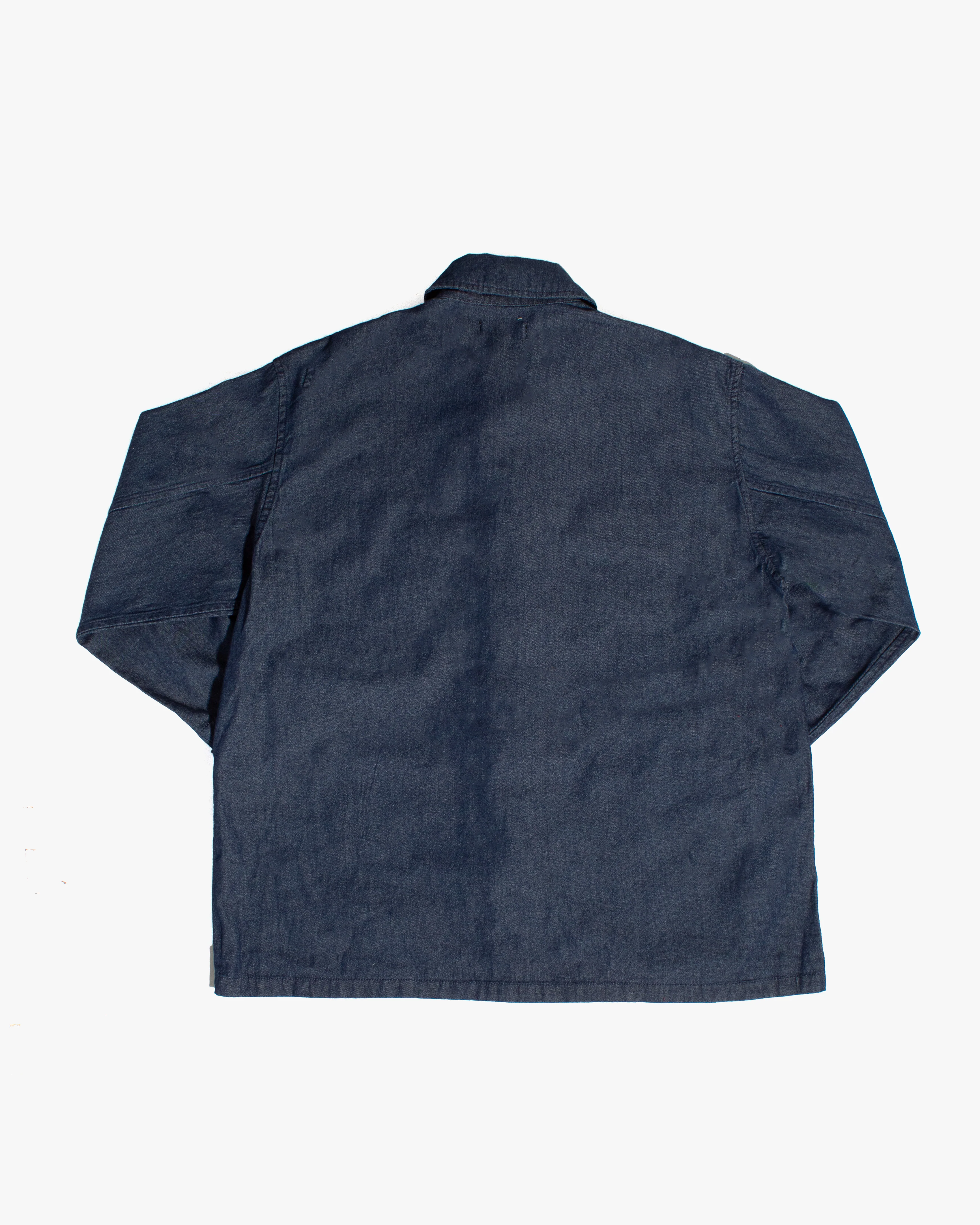 Kiriko Original Lightweight Mandarin Jacket, Dark Indigo Denim with Patches and Uroko - Image 6
