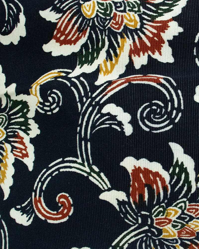 Kiriko Original Obi Stand-Up Pouch, Indigo with Floral Pattern - Image 4