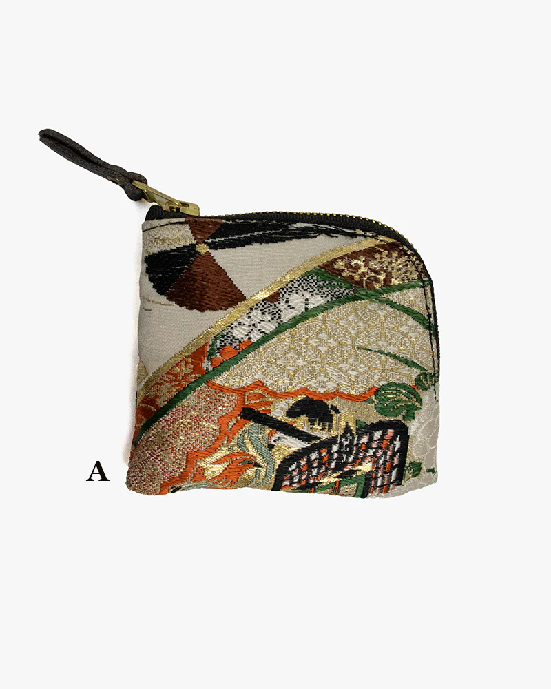 Kiriko Original Obi Zipper Wallet, White with Gold and Multicolor Accents - Image 4