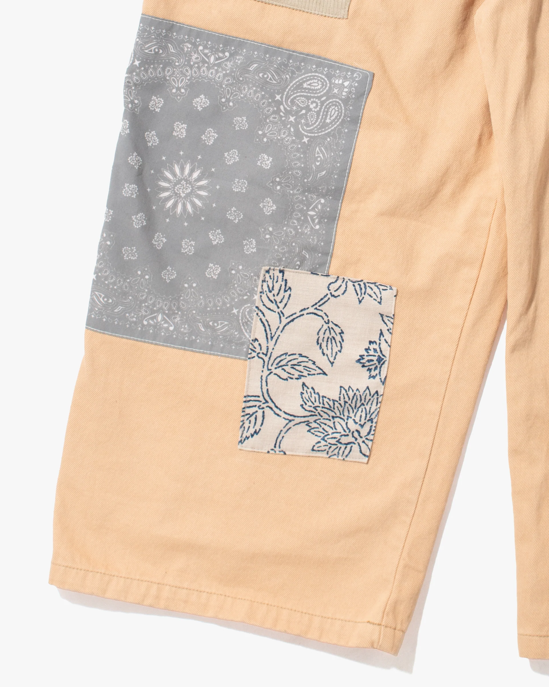 Kiriko Custom Patched Overalls, Colorblock Canvas, Tan - Image 16