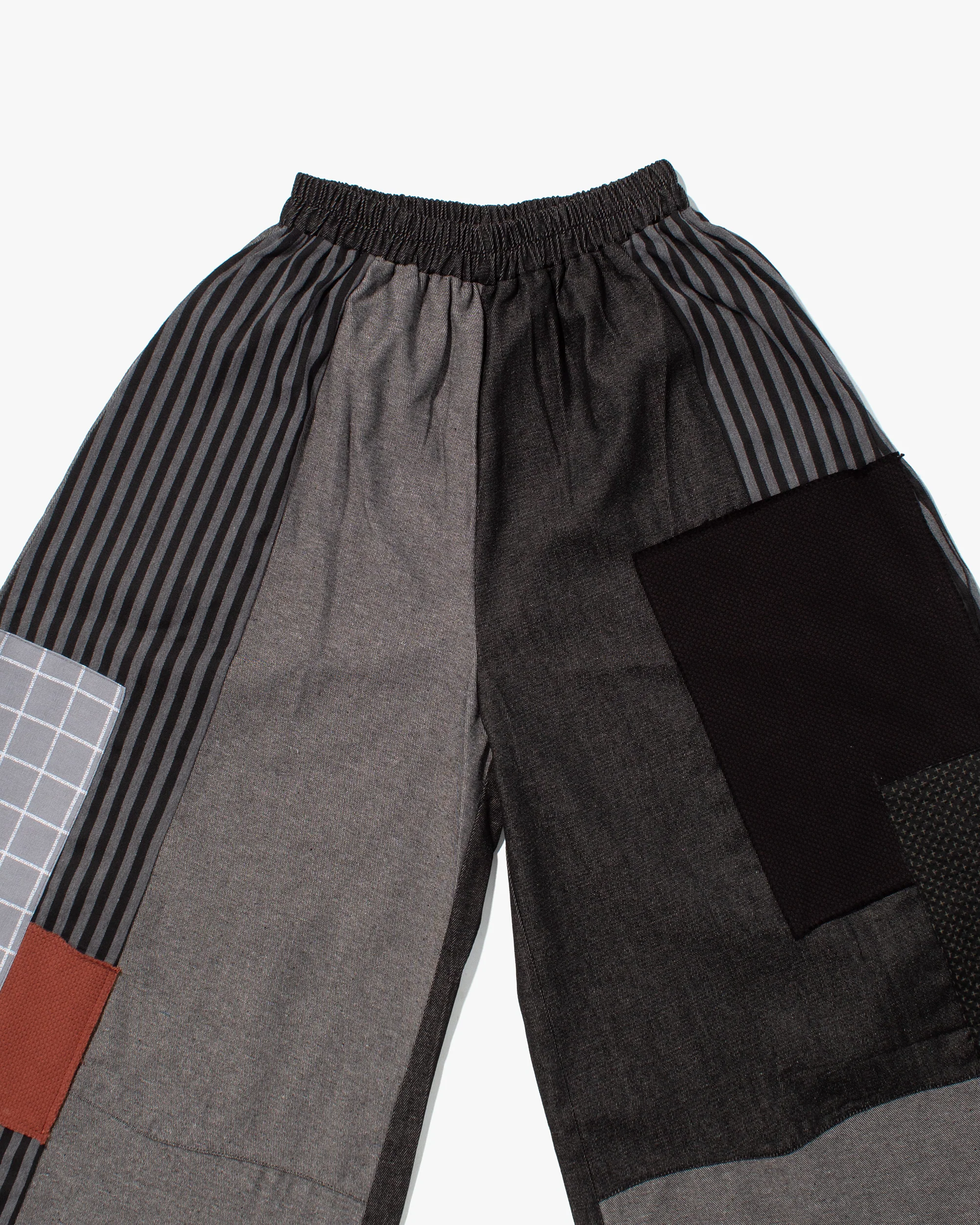 Kiriko Custom Pants, Black and Charcoal Patched, Wide Leg - Image 7