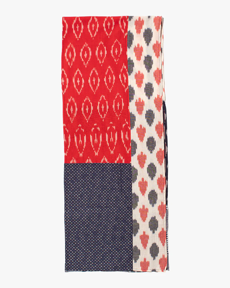 Kiriko Original Scarf, Indian Kasuri, Patchwork, 4 - Image 2