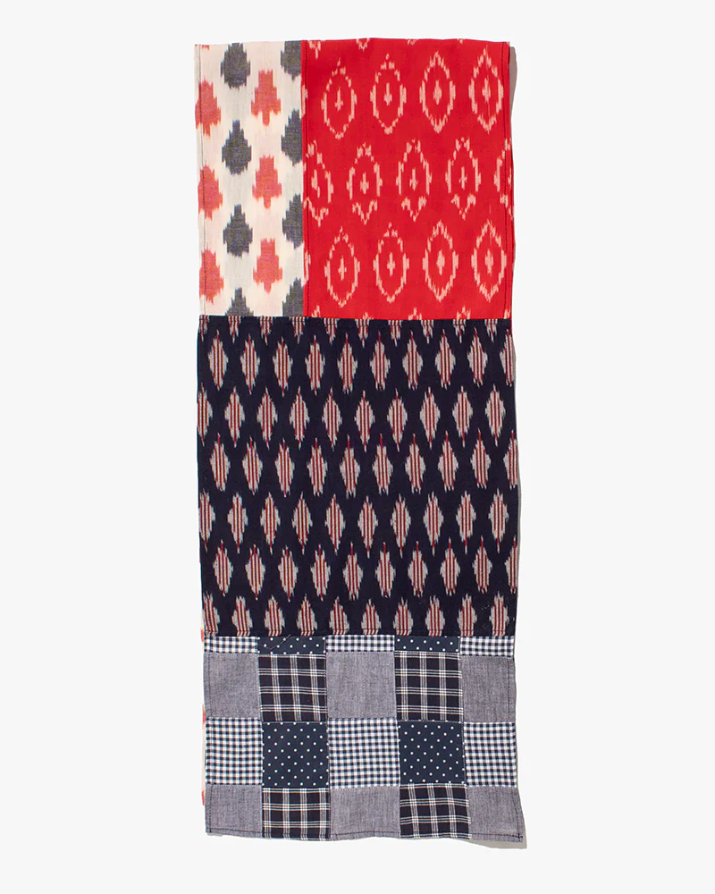 Kiriko Original Scarf, Indian Kasuri, Patchwork, 4 - Image 4
