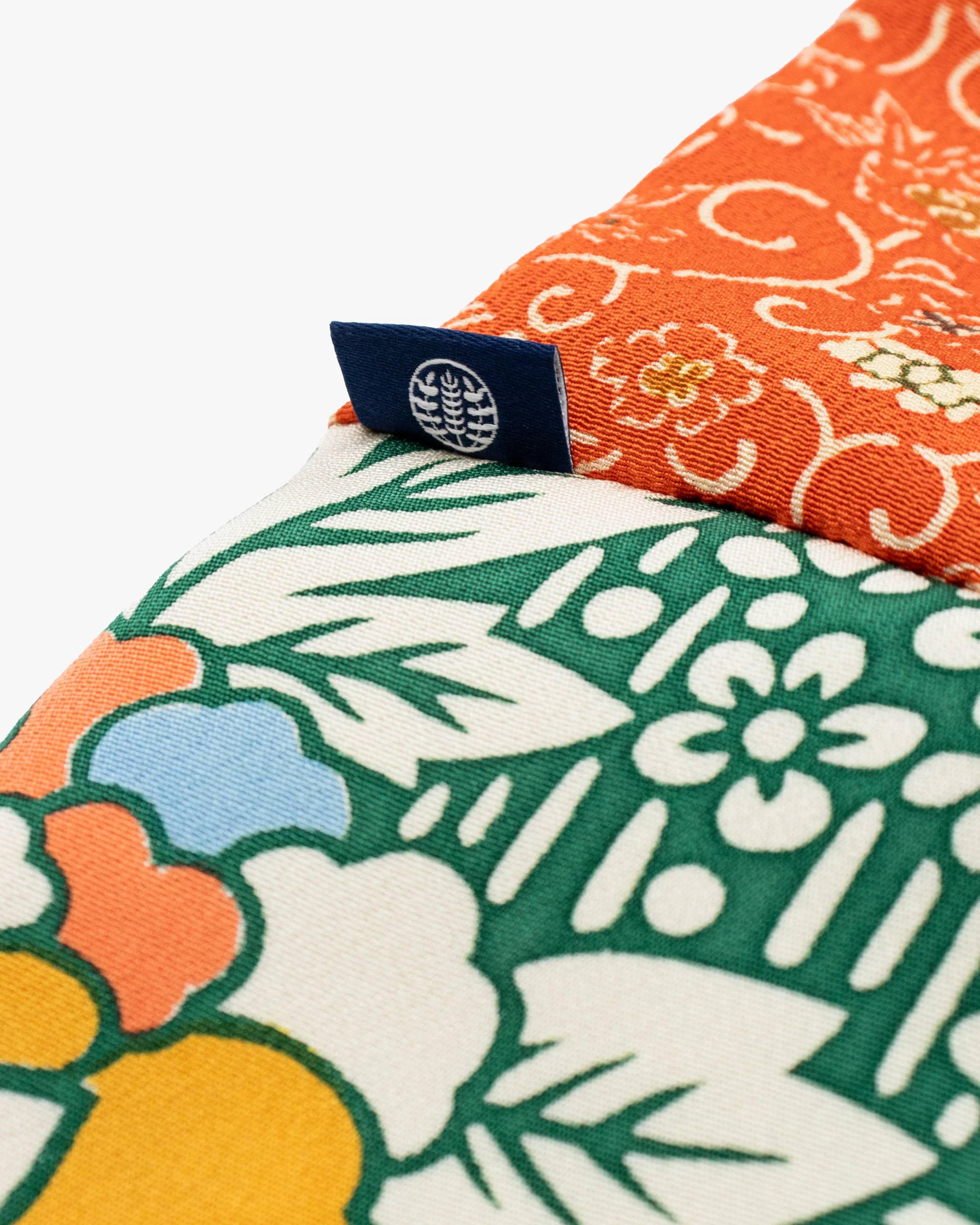 Kiriko Original Scarf, Infinity, Kimono, Orange and Green Floral with Multicolor Accents - Image 7