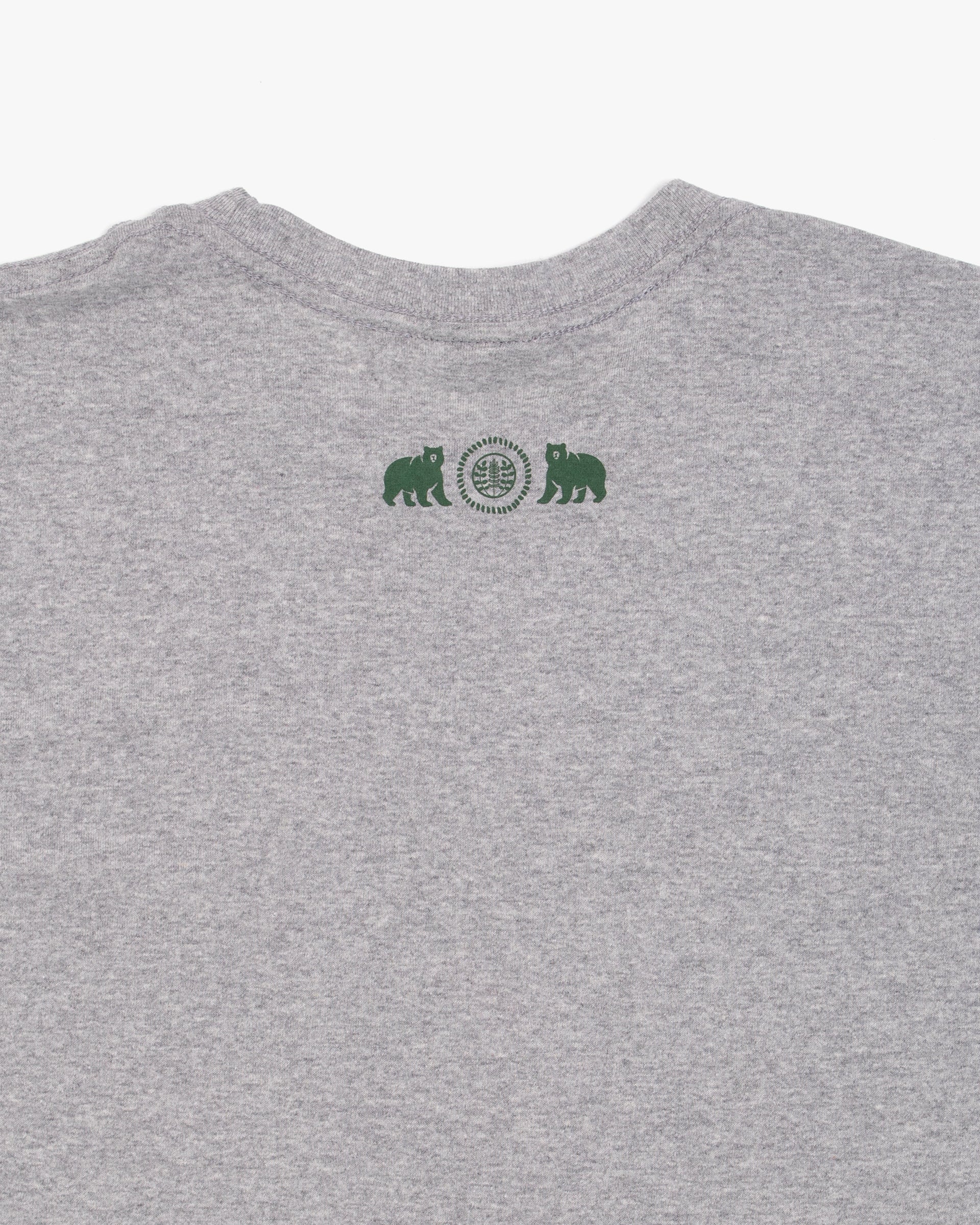 Kiriko Original Tee, 4 oz. US Made, Kuma with Embroidered Fish, Grey - Image 8