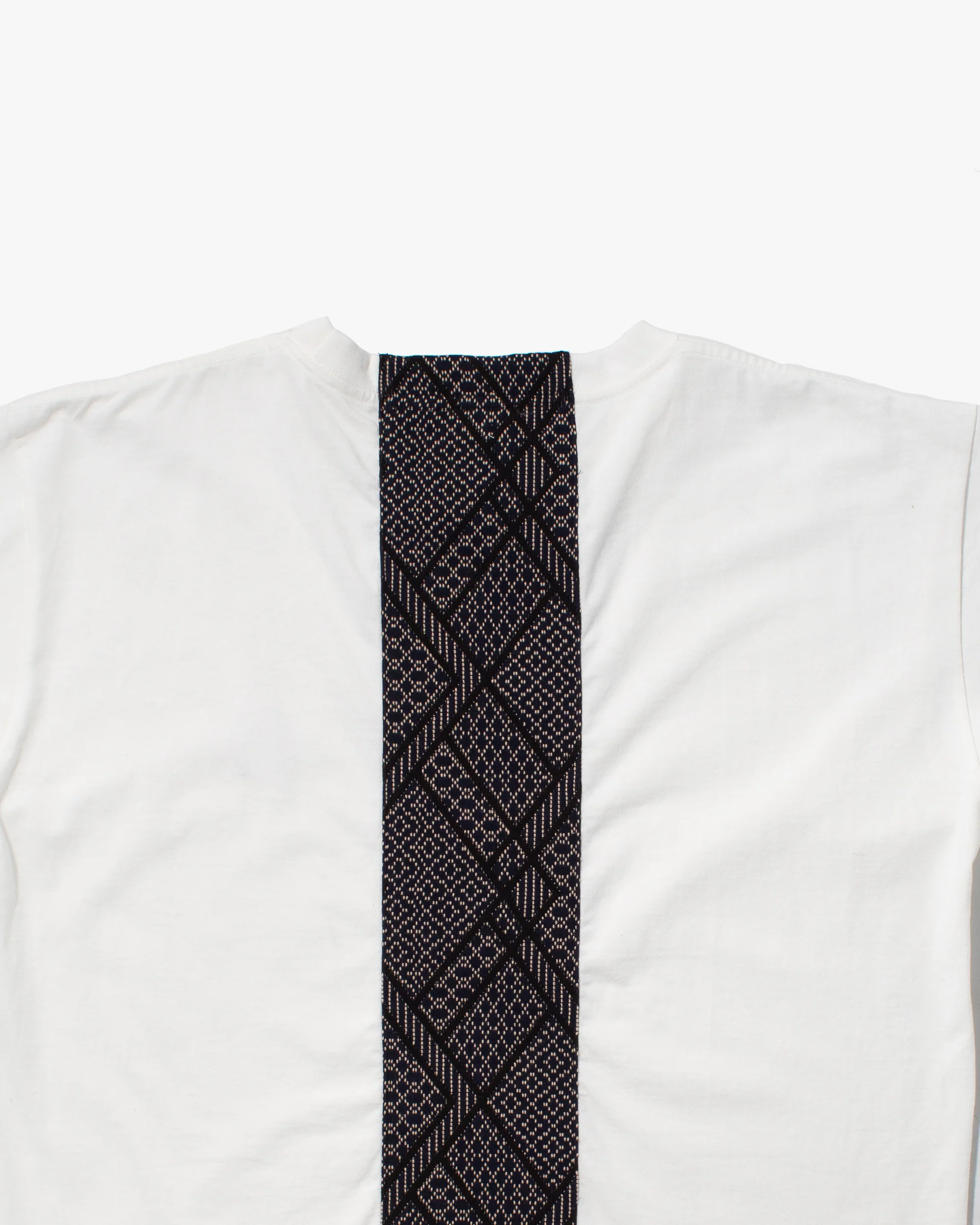 Kiriko Original Tee, 8 oz Cotton, White with Navy Jacquard Weave Inlay - Image 6
