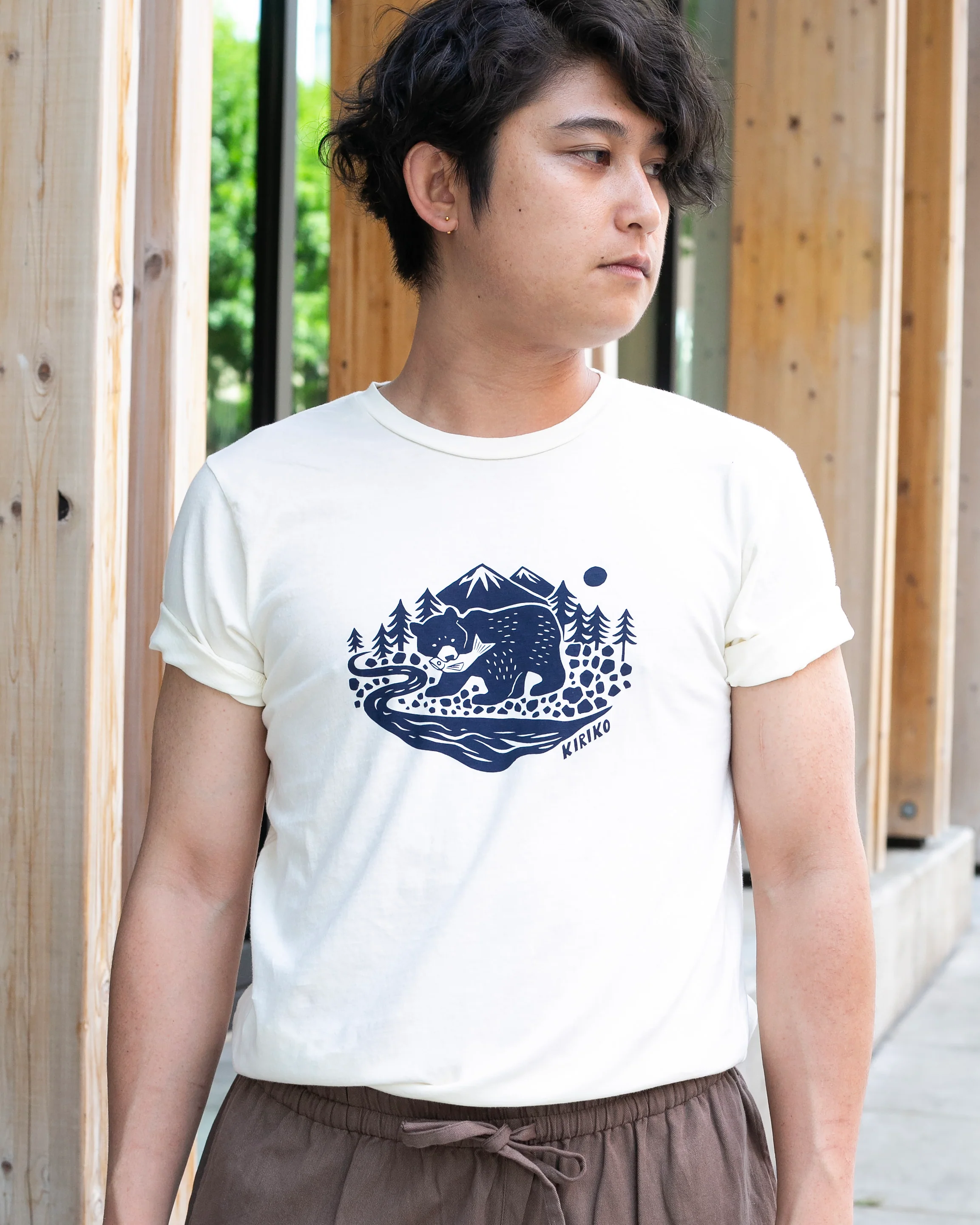 Kiriko Original Tee, 6oz Cotton, Kuma, Cream White - Image 3