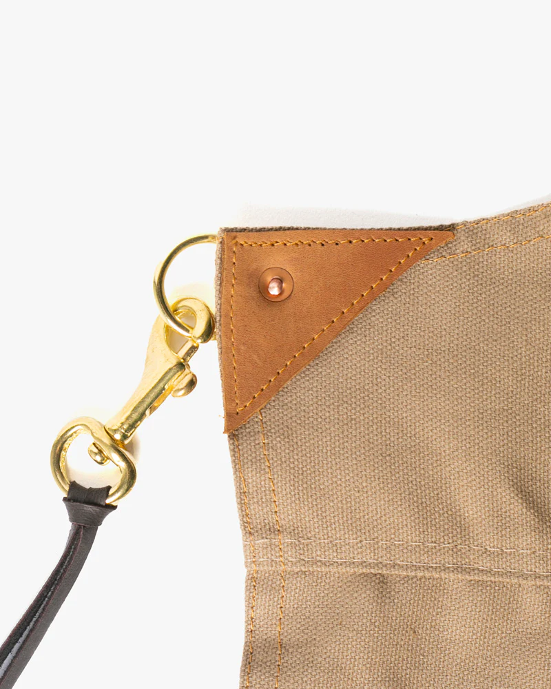 Kokoro Original Work Apron, Full, Canvas Two-Tone, Beige with Navy Pockets - Image 8