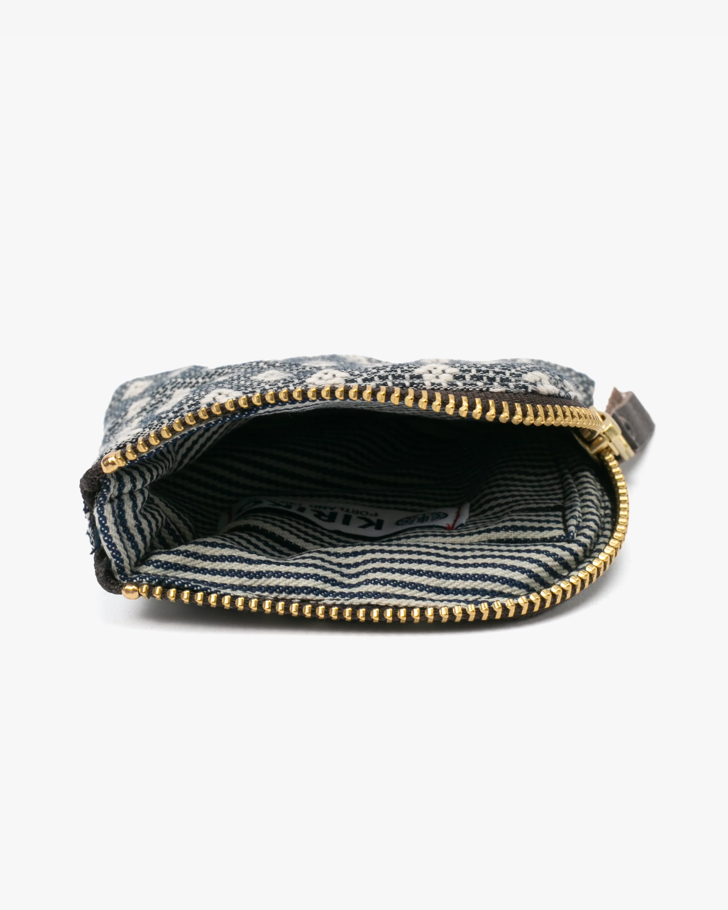 Kiriko Original, Zipper Wallet, Indigo and White, Kogin Sashiko Hishi - Image 4
