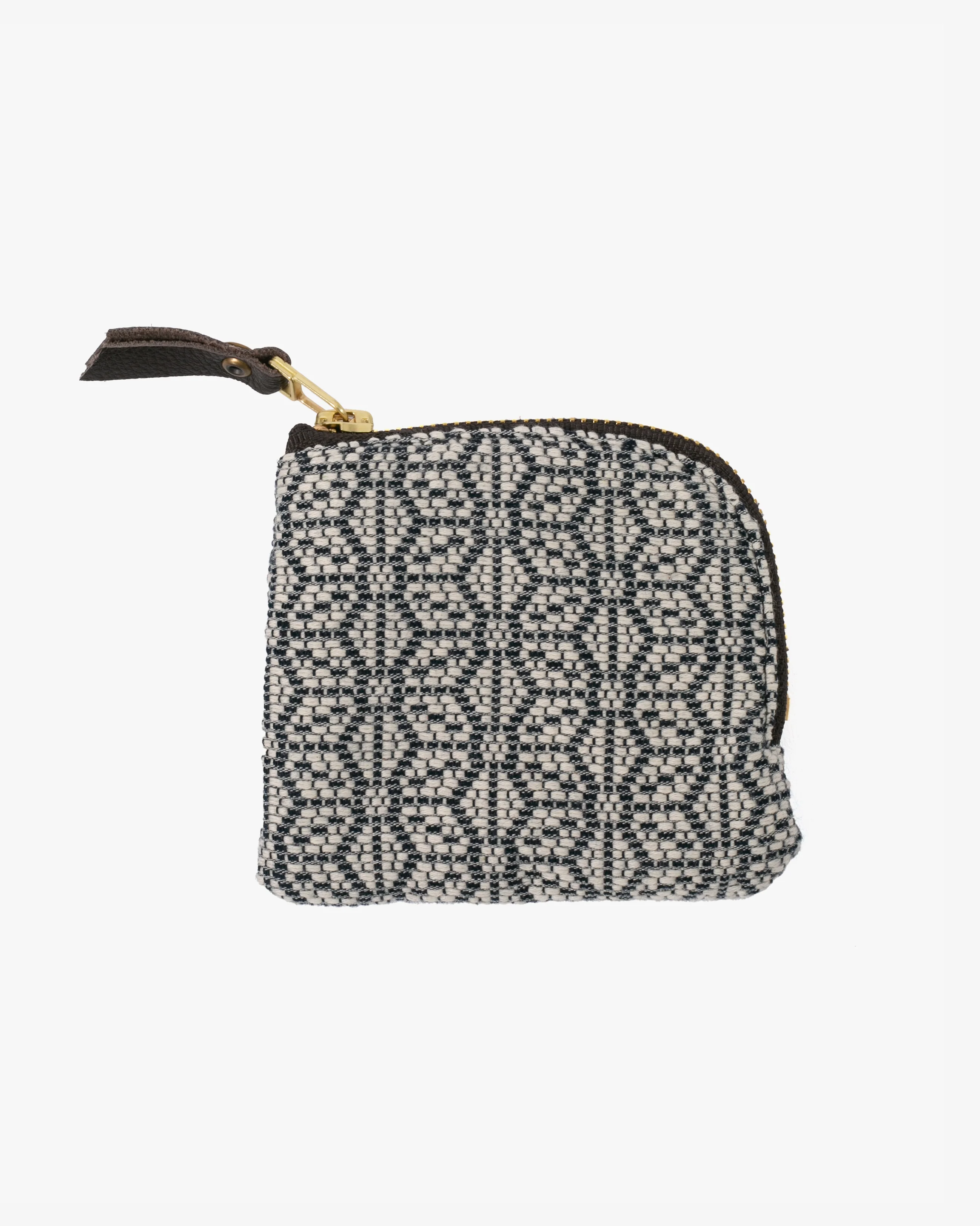 Kiriko Original, Zipper Wallet, White and Indigo, Kogin Sashiko Asanoha