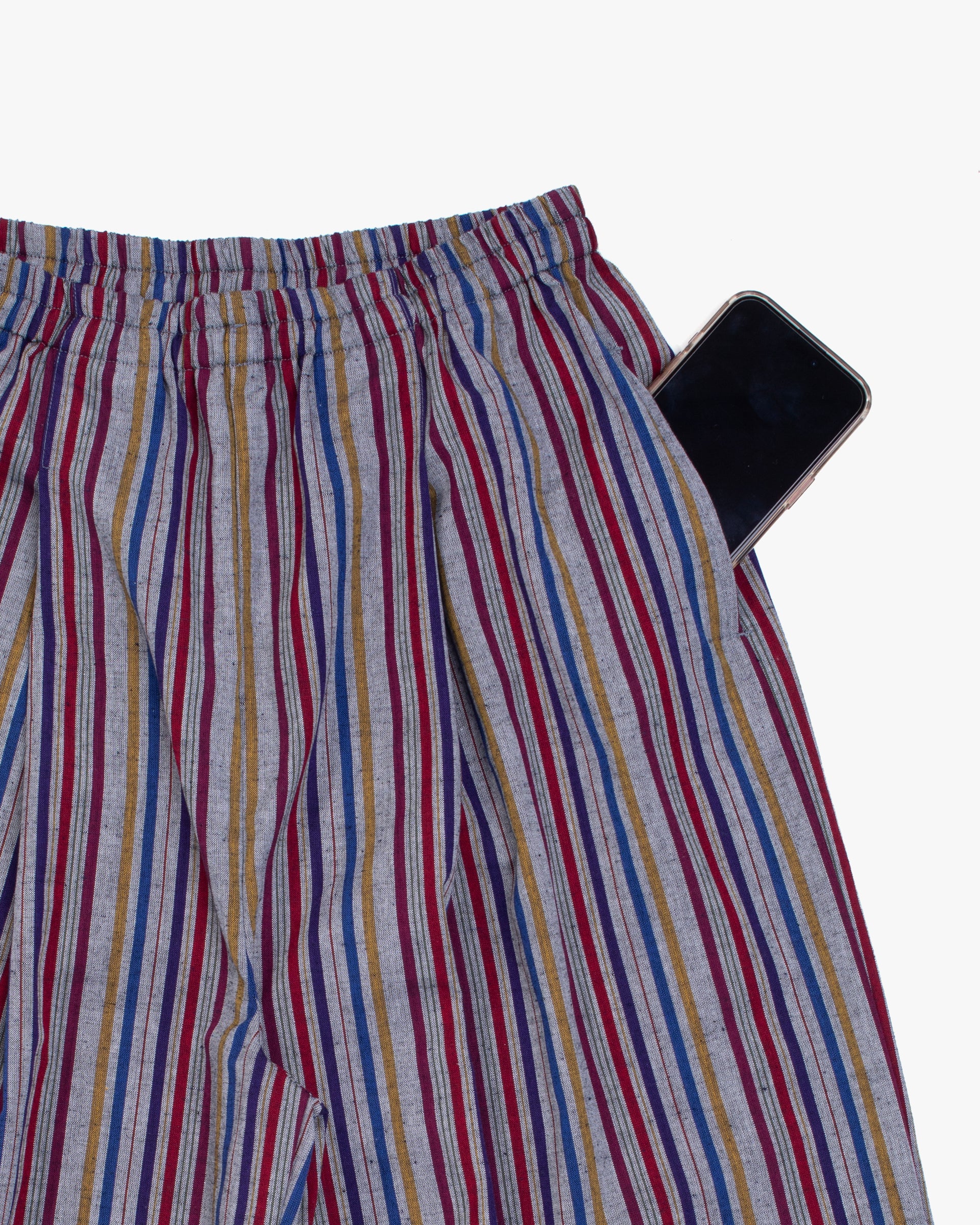 Kiriko x ToK, Lantern Pants, Kurume Weave, Multi Color - Image 5
