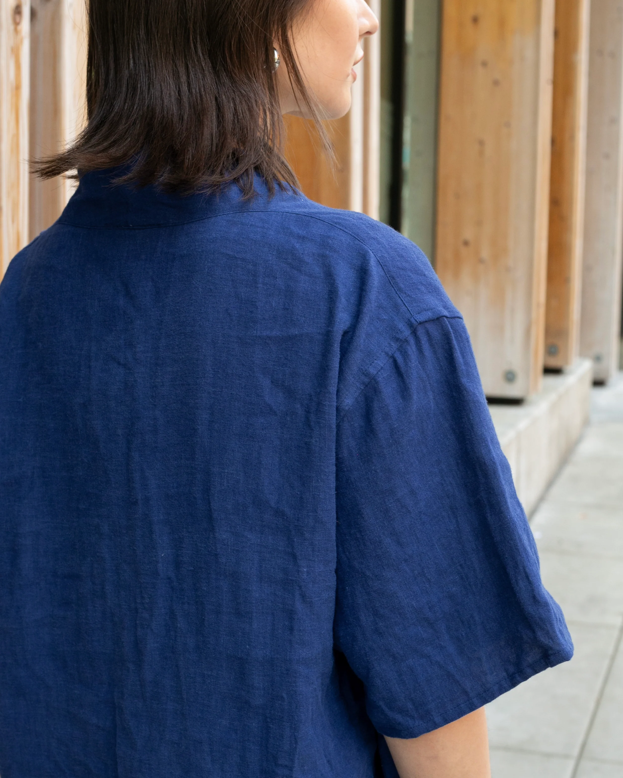 Kiriko Original French Linen Tunic, Indigo - Image 4