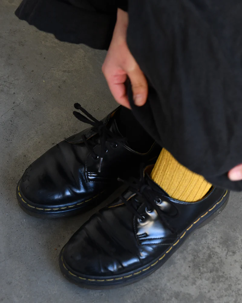 Knitwin, Crew Socks, Linen Ribbed, Praha Canary Yellow - Image 3