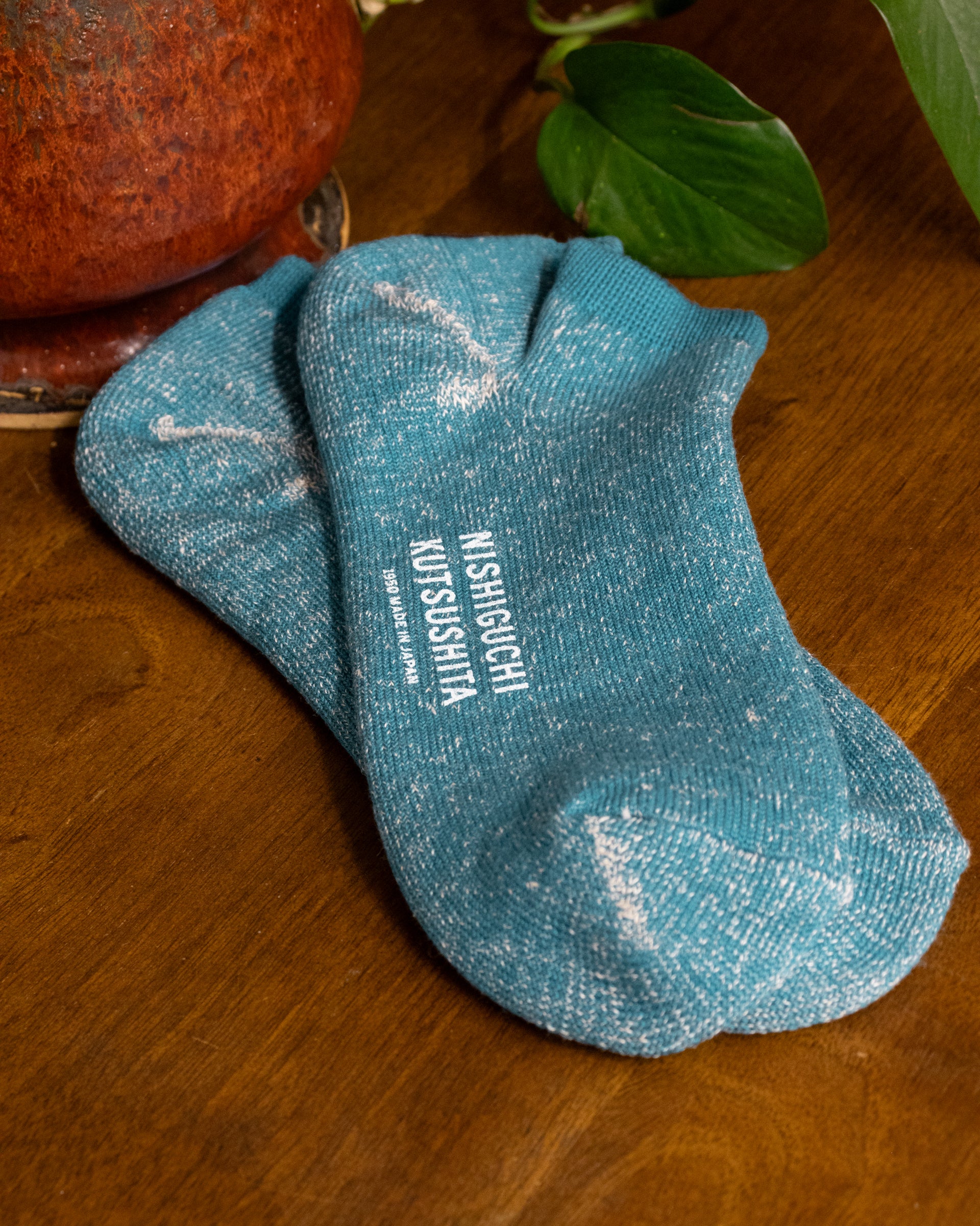 Knitwin, Anklet Socks, Linen Cotton Pile, Sampo Lake Blue - Image 2