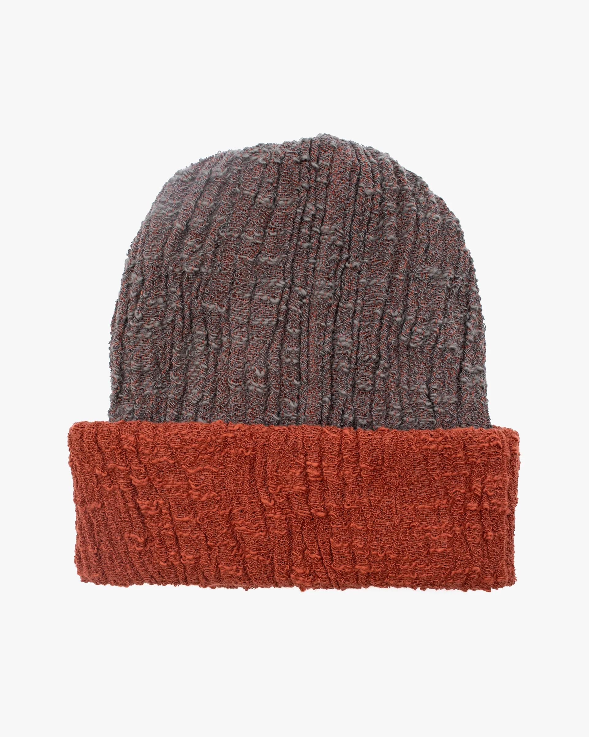 Kobo Oriza Knit Cap, Multi Functional, Cotton, Split Red and Smoke, 9˝ - Image 2