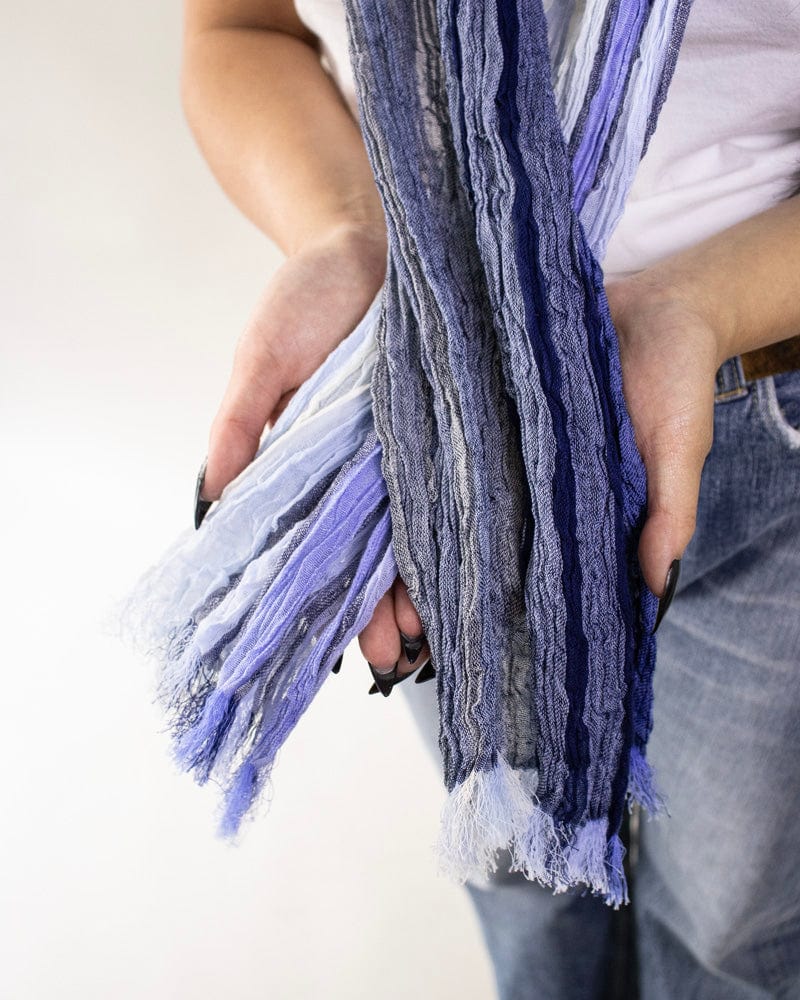Kobo Oriza Linen Cotton Stole, Blue Gradient - Image 5