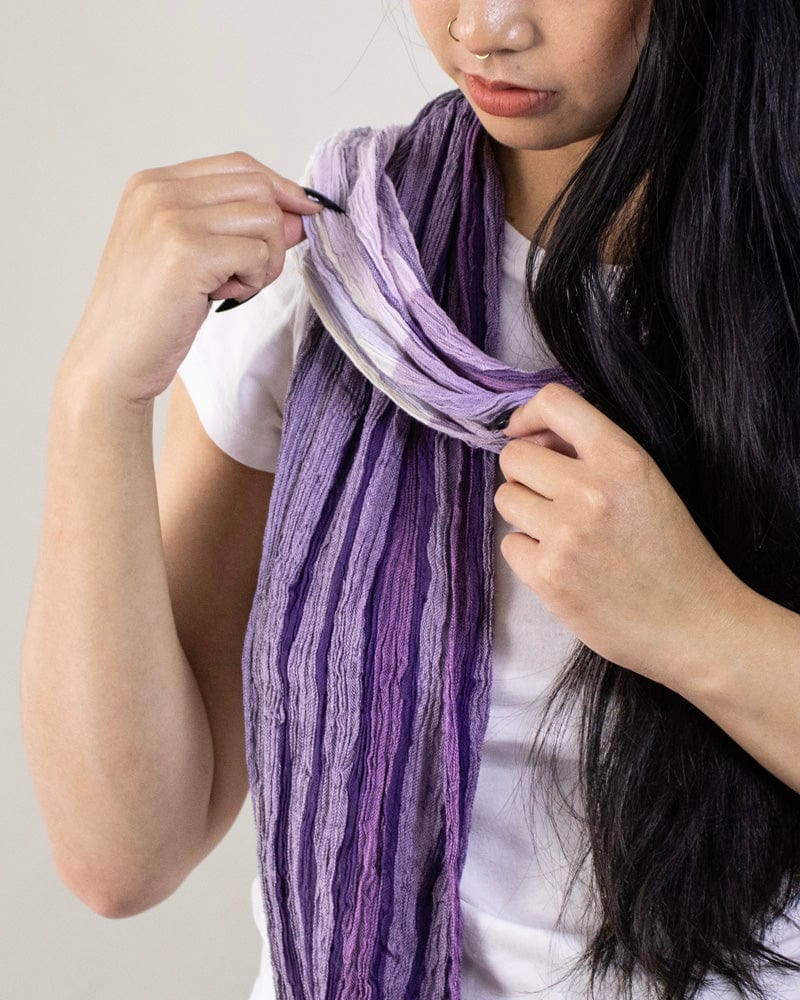Kobo Oriza Linen Cotton Stole, Purple Gradient