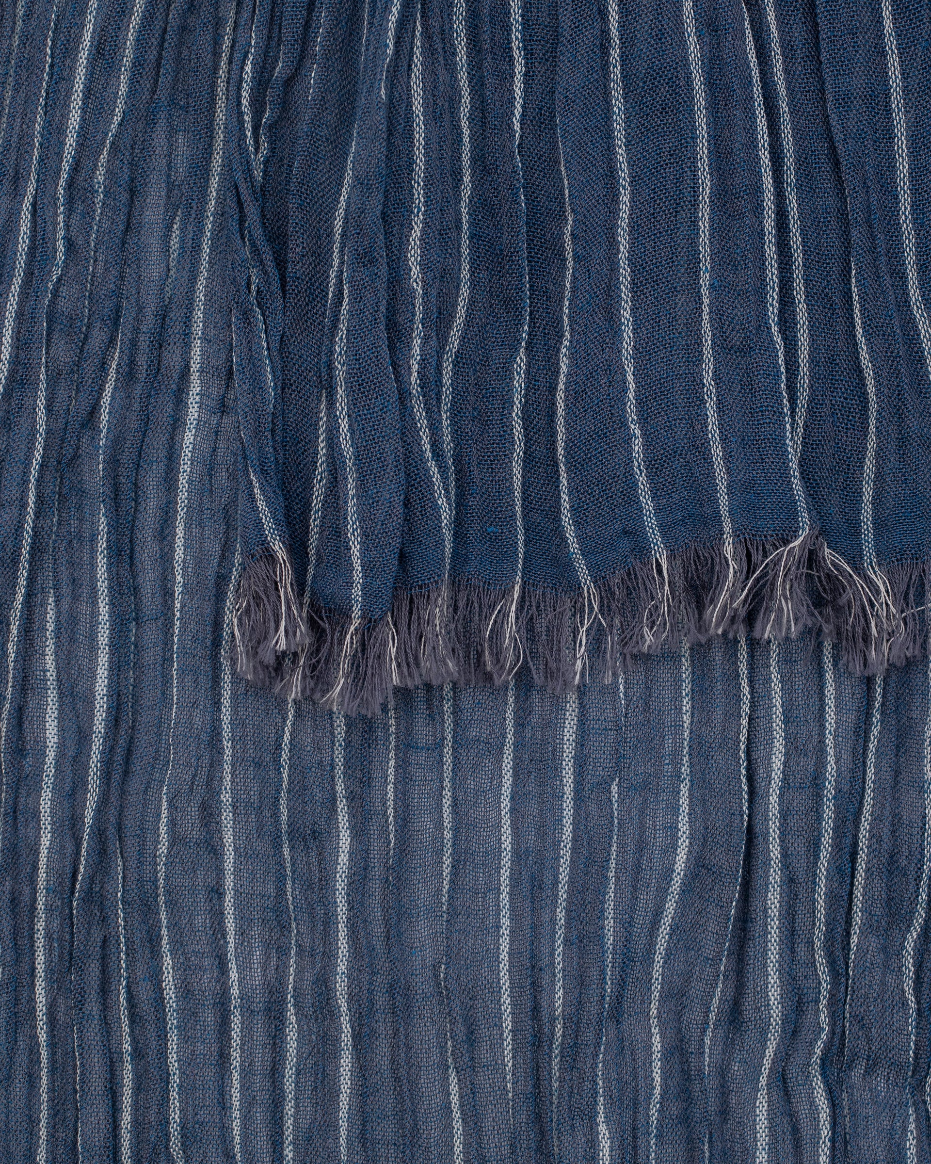 Kobo Oriza Scarf, Linen Cotton Tenugui, Indigo - Image 4