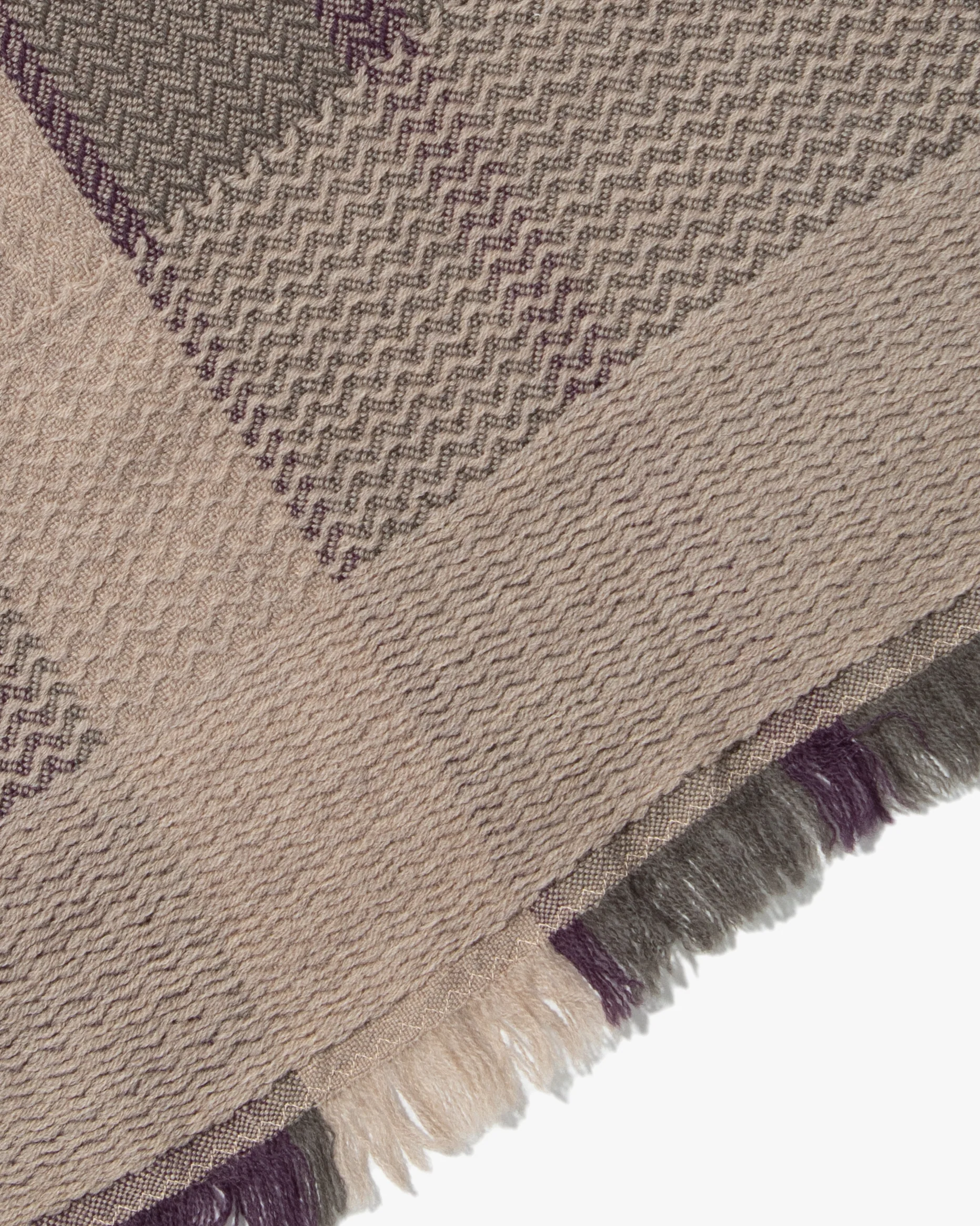 Kobo Oriza Muffler, Autumn Leaves, Purple and Gray - Image 5