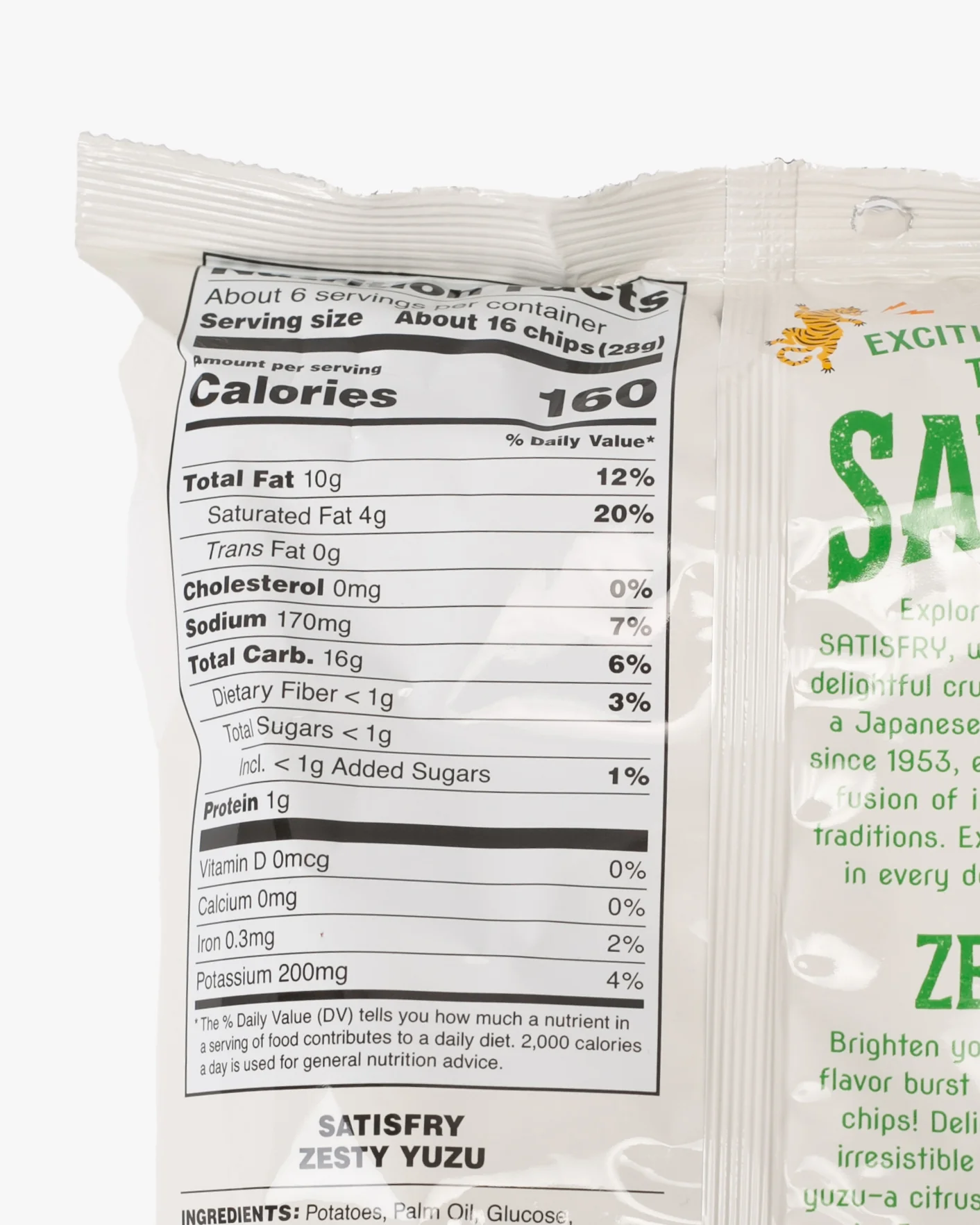 Koikeya, Satisfry, Zesty Yuzu Flavored Potato Chips, 5.9 oz(170g) - Image 3