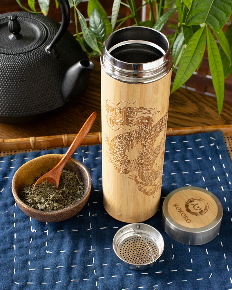 Kokoro Original Bamboo Bottle and Tea Infuser, Dragon - Image 3