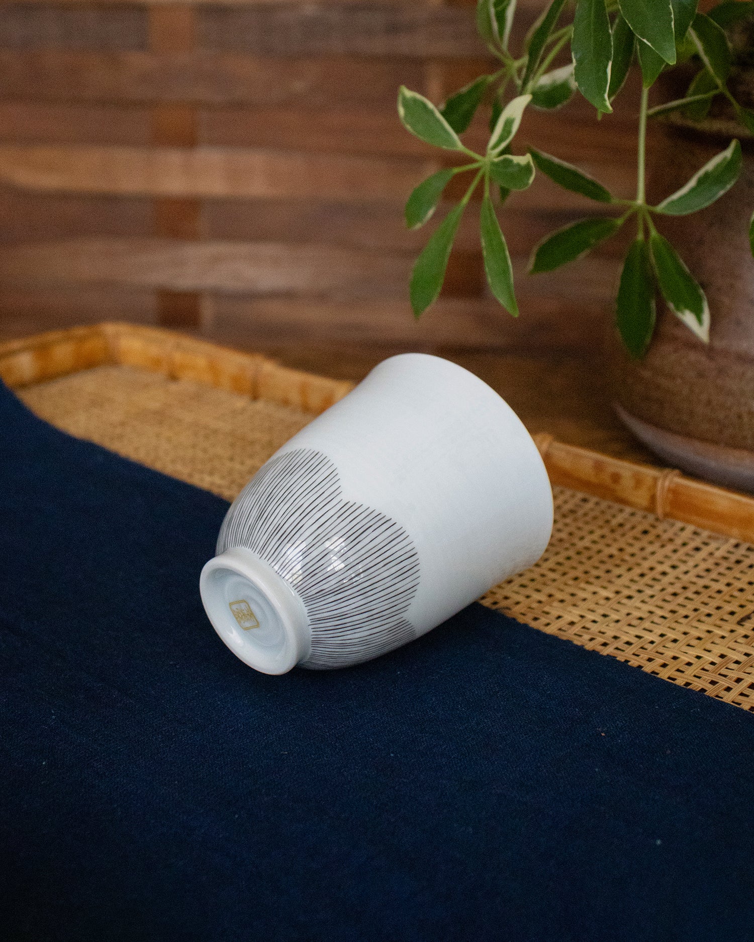 Kouraku Kiln Teacup, Black Shima - Image 2