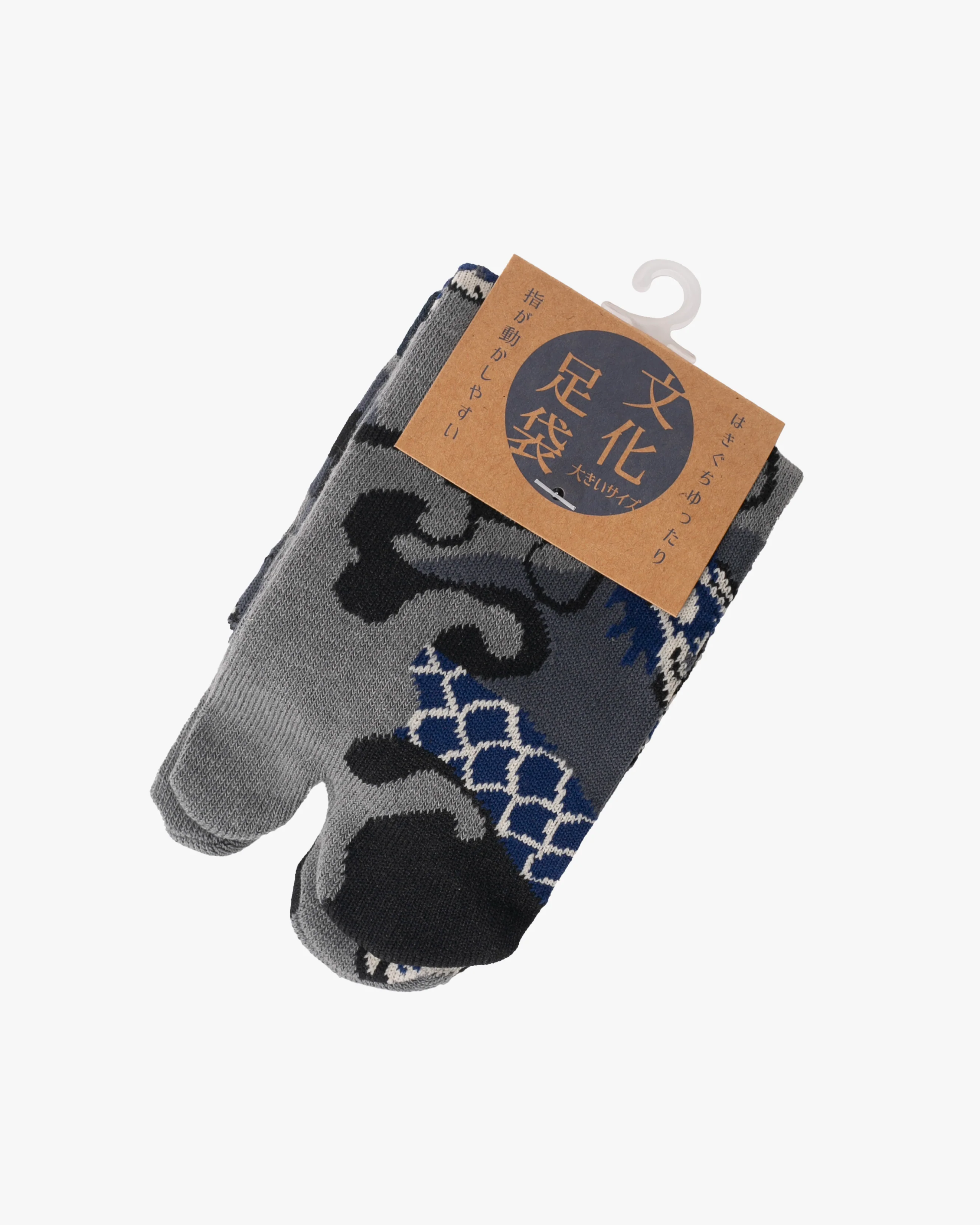 Kurochiku, Tabi Socks, Crew, Gray, Blue and Black Dragon - M/L - Image 3