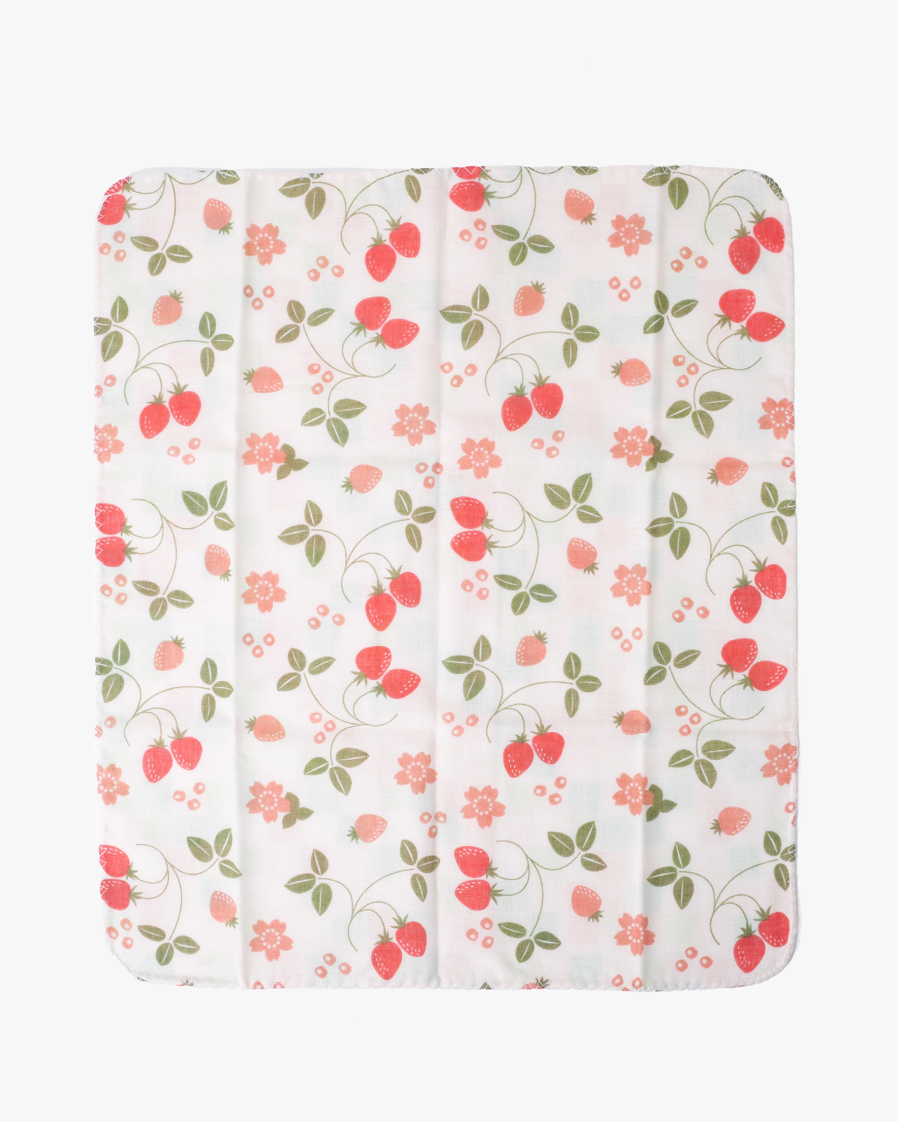 Kurochiku, Two-Sided Cotton Handkerchief, Strawberry - Image 2