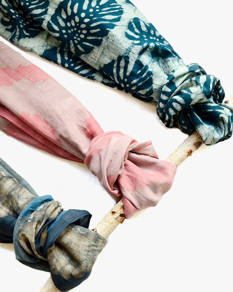 Ichcha, Large Block Print Scarf, Patta - Image 5