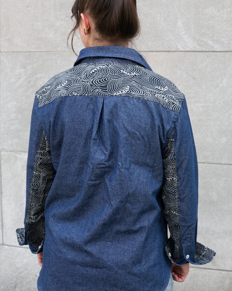 Kiriko Original Shirt, Long Sleeve Button-Up, Denim Workshirt, Nami - Image 4