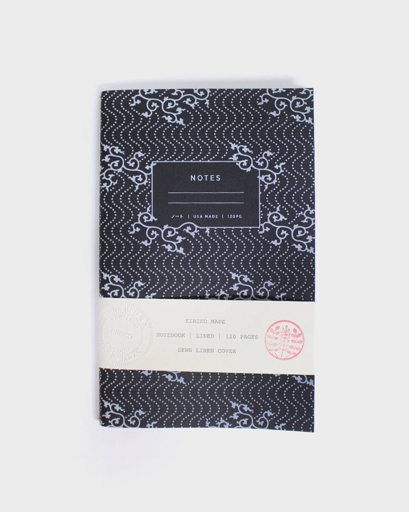 Kiriko Original Lined Notebook, Black Karakusa - Image 4