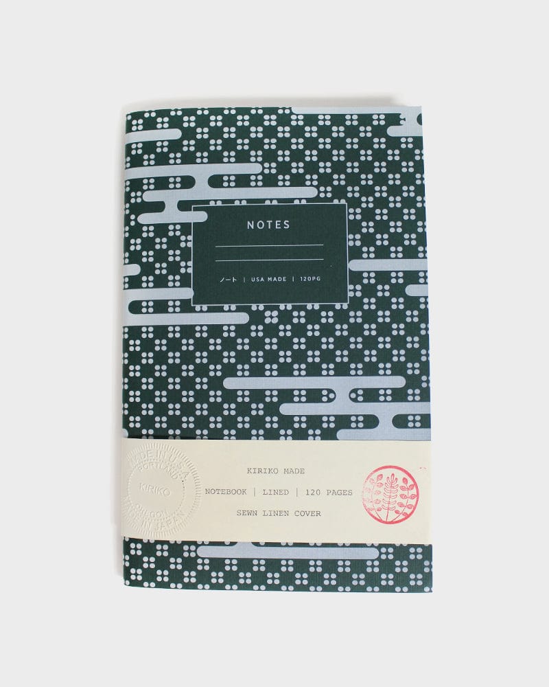 Kiriko Original Lined Notebook, Green Kumo - Image 2