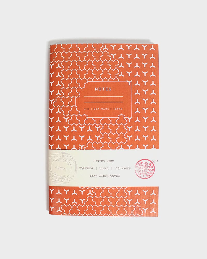 Kiriko Original Lined Notebook, Orange Kikkou - Image 2