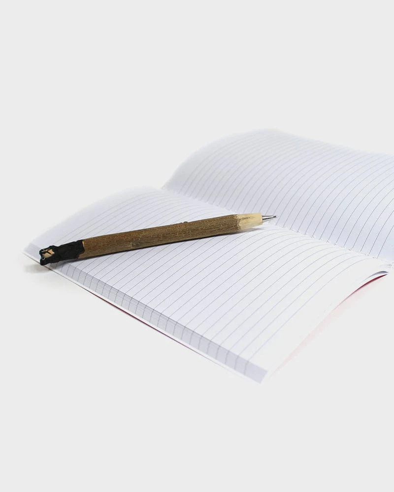 Kiriko Original Lined Notebook, Red Asanoha - Image 5