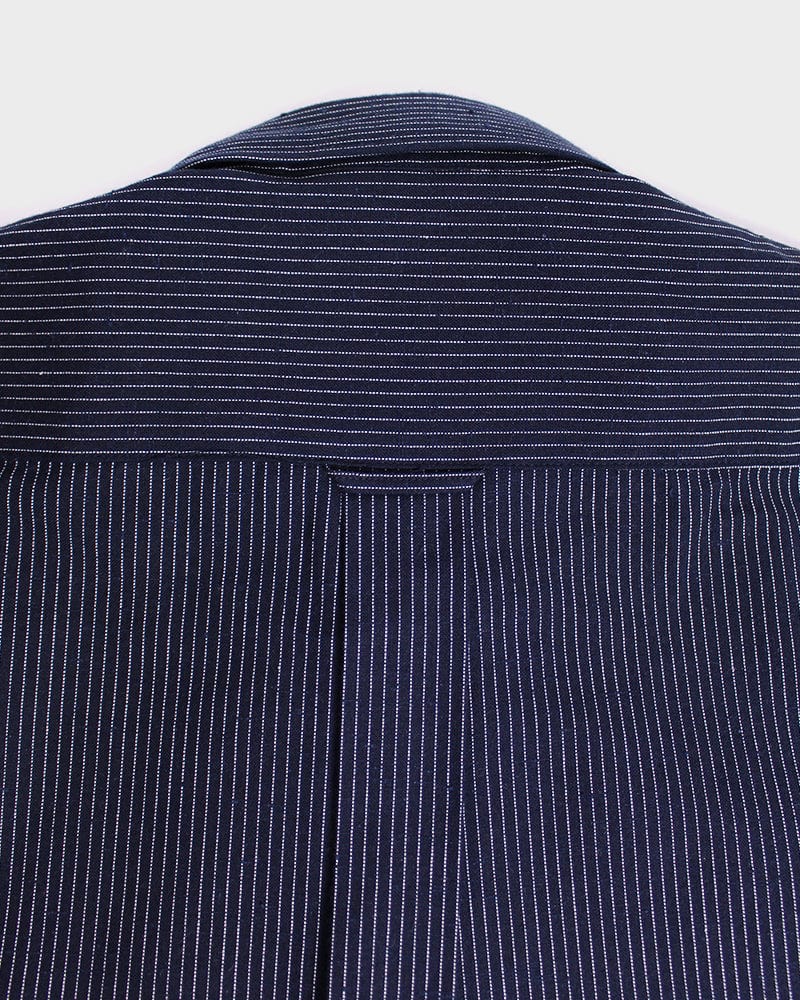 ToK Shirt, Long Sleeve Button-Up, Indigo with Thin White Shima - Image 5