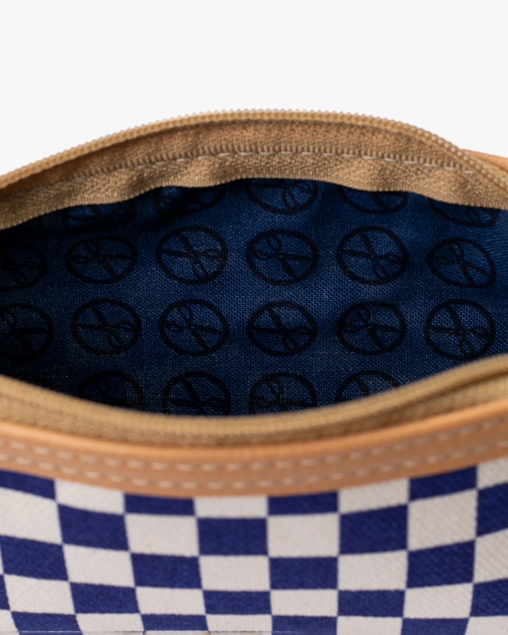 Maple & Moon Bag, Pencil Pouch, Blue Ichimatsu - Image 4