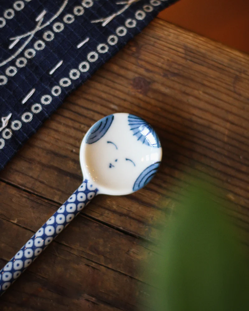 Hand-Painted Spoon, Ichiyama, Kokeshi, Indigo - Image 3