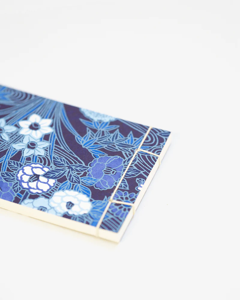 Shogado Memo Pad, Classic Series #12, Shades of Blue, Multi Floral Pattern - Image 2