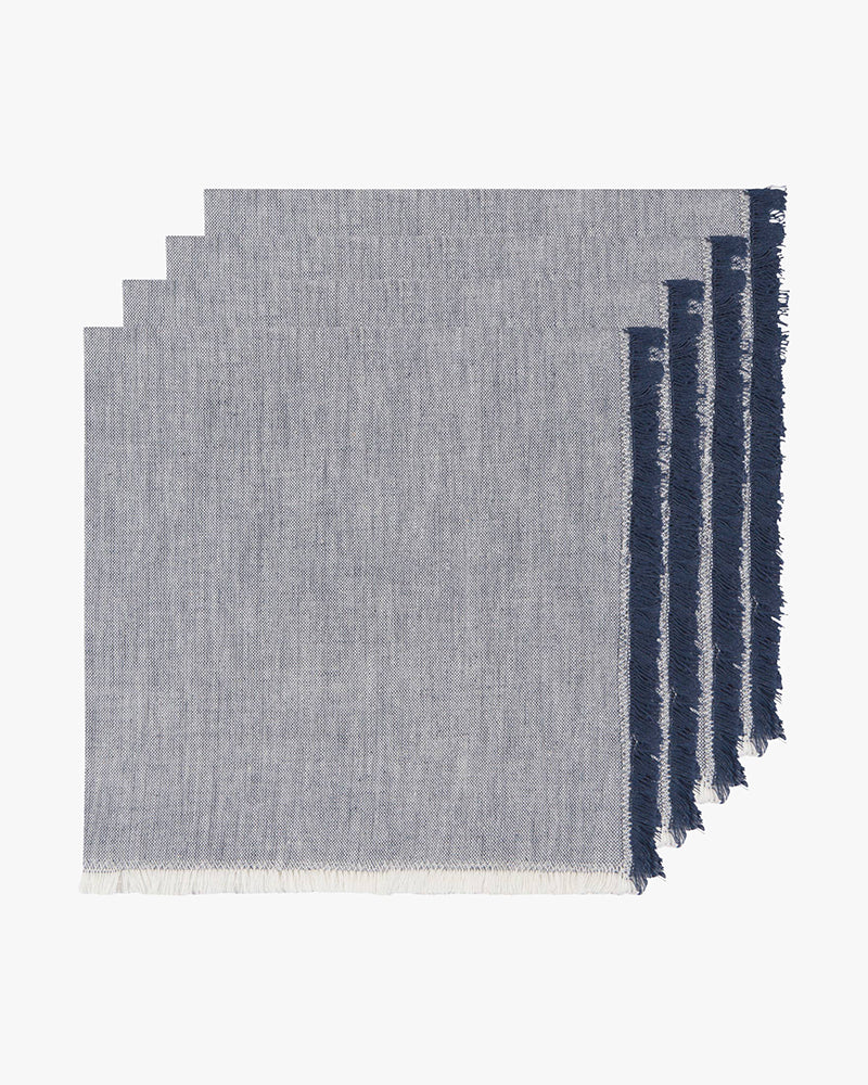 Danica Heirloom, Midnight Blue Chambray Napkins, Set of 4 - Image 4