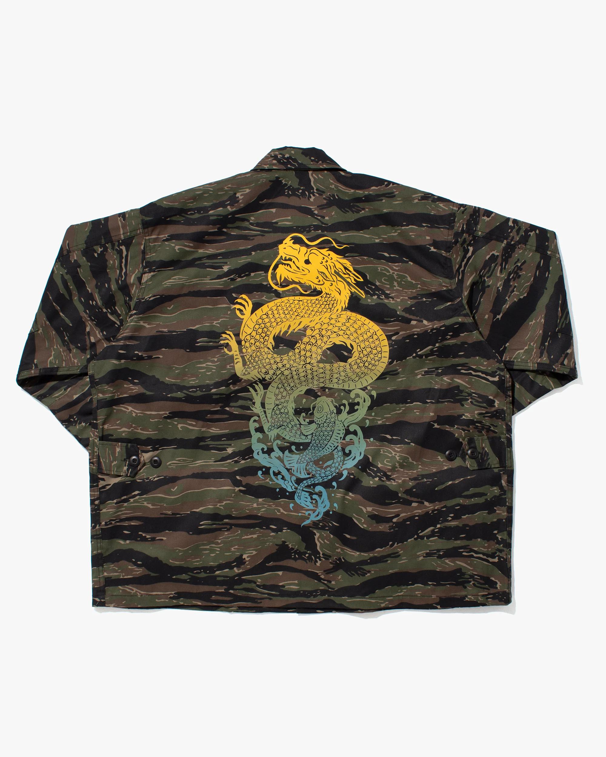 Kiriko Custom Military Camo Jacket, Koi / Dragon Jacket with Patches - Image 8