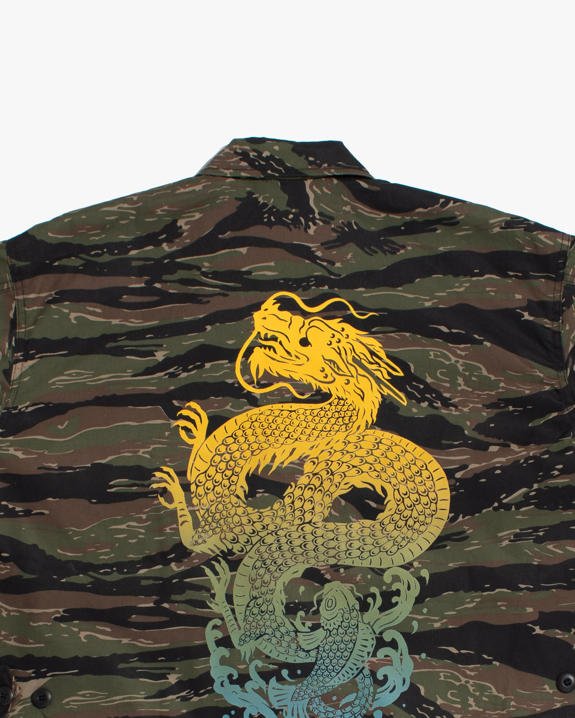 Kiriko Custom Military Camo Jacket, Koi / Dragon Jacket with Patches - Image 9