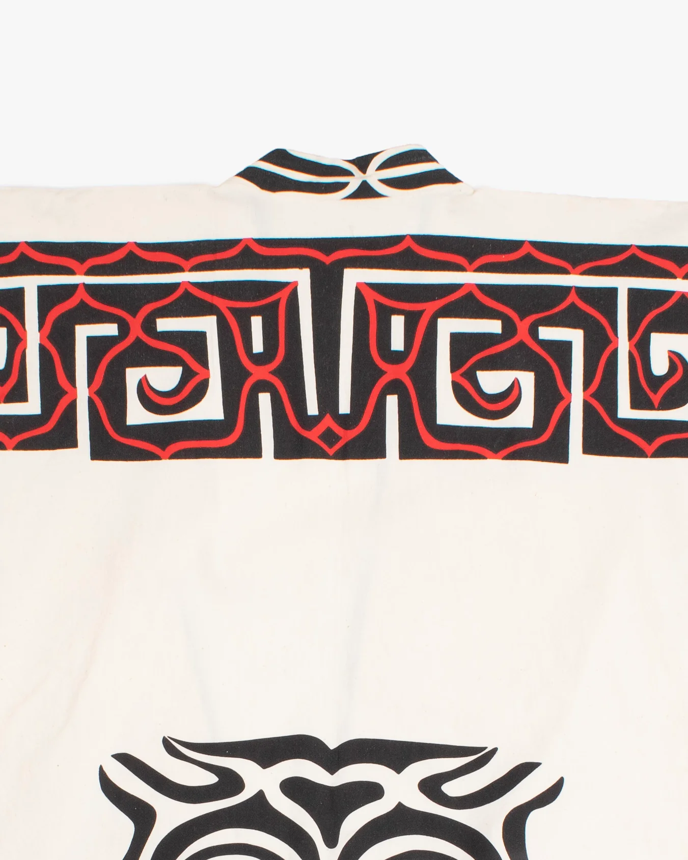 Vintage Ainu Robe, Natural With Black and Red - Image 11