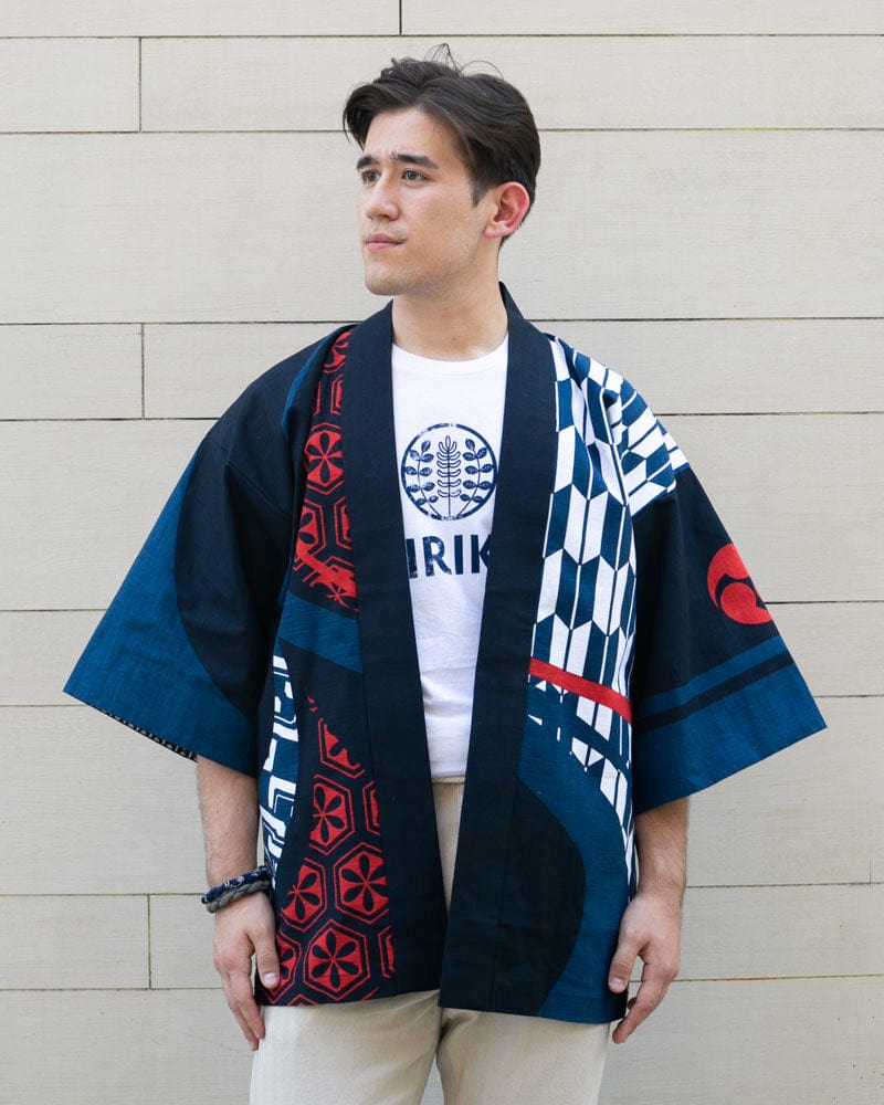 Modern Happi Jacket, Slab Cotton, Multi - Image 2