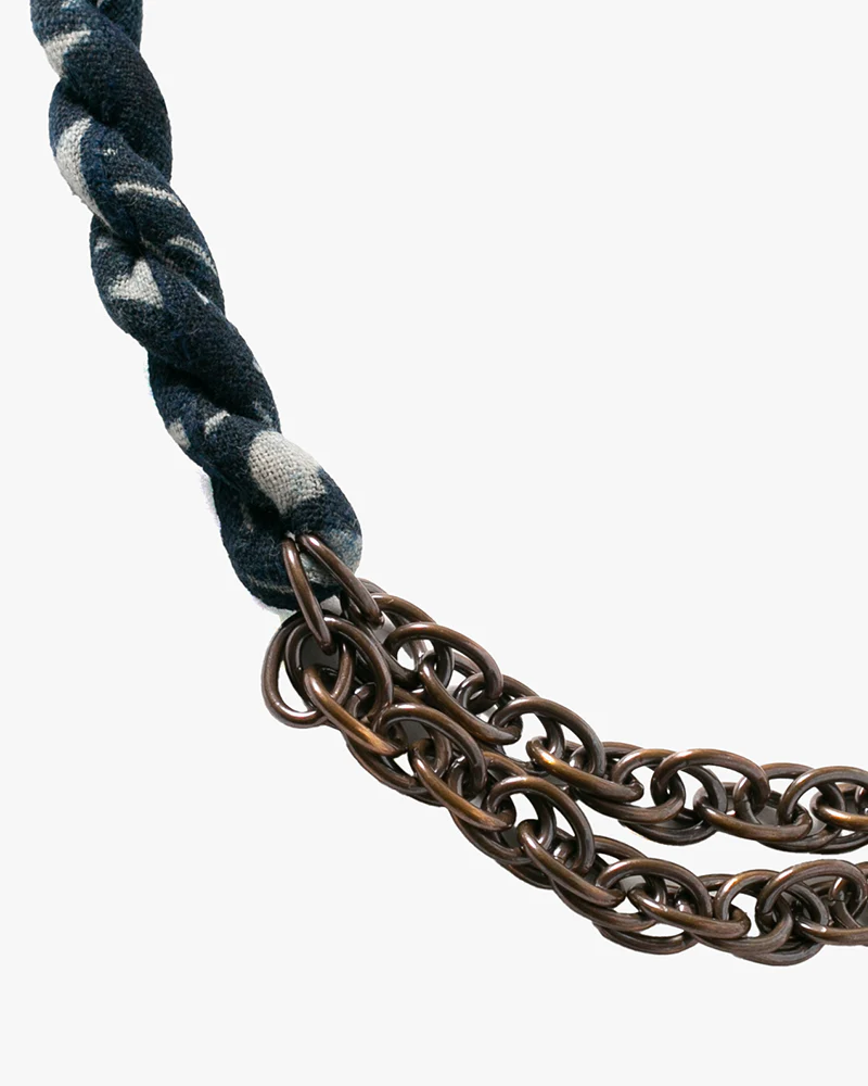 Boet x Kiriko Collar Necklace, Boro, Indigo Katazome Kiku - Image 4