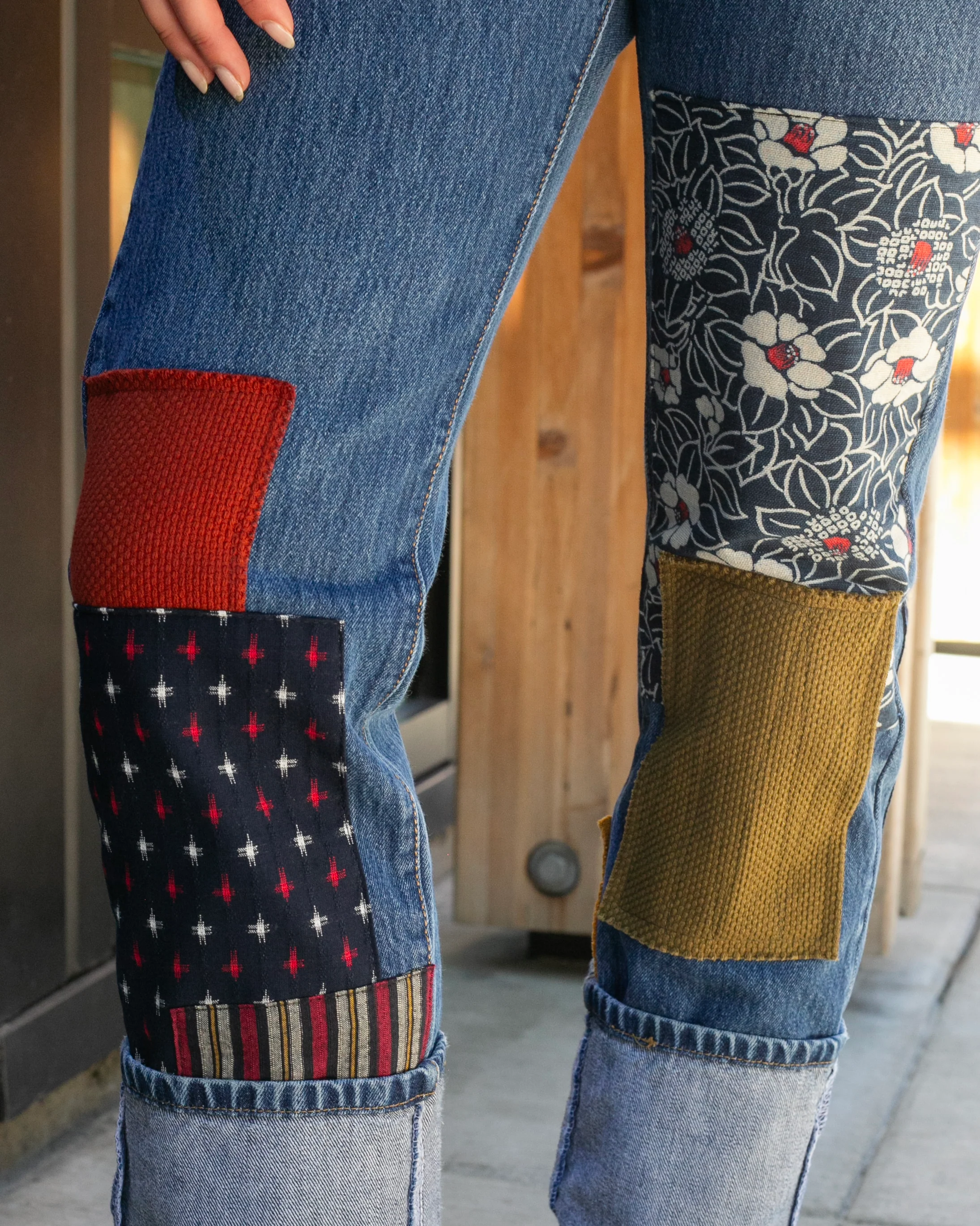 Kiriko Custom Patched Denim Jeans, Levi's Brand, 11 - Image 2