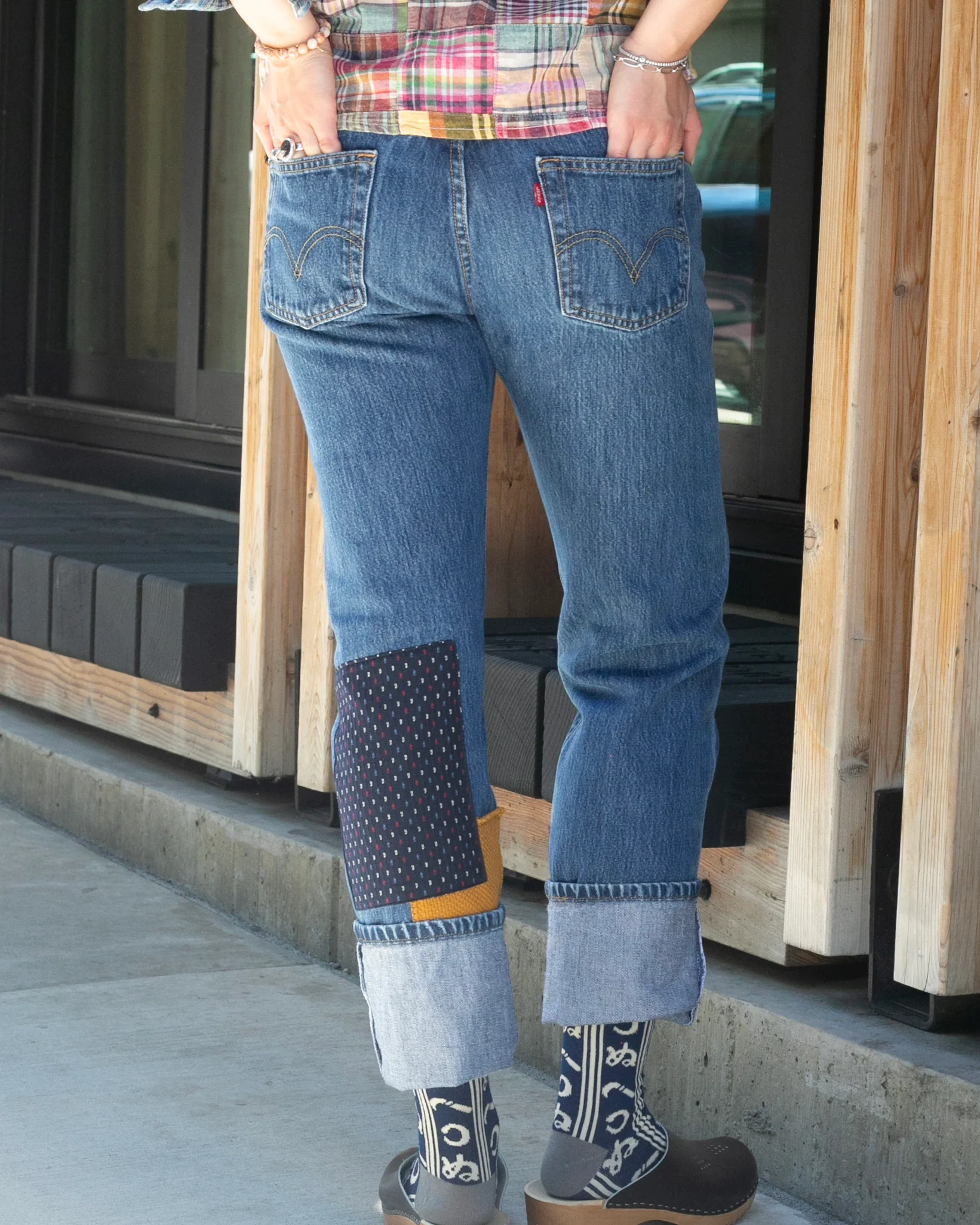 Kiriko Custom Patched Denim Jeans, Levi's Brand, 11 - Image 3