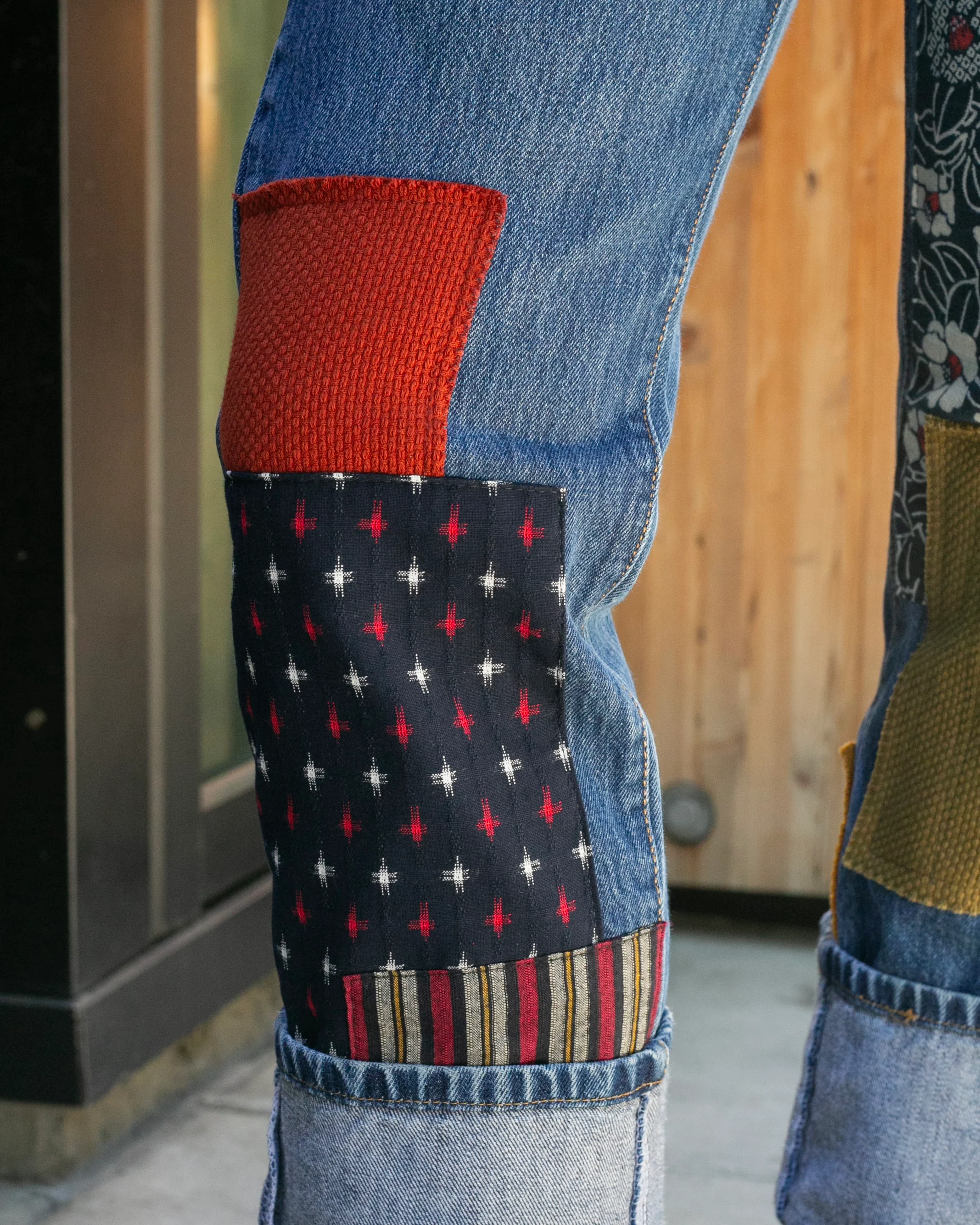 Kiriko Custom Patched Denim Jeans, Levi's Brand, 11 - Image 4
