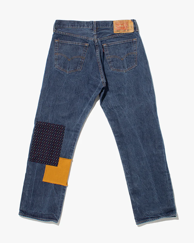 Kiriko Custom Patched Denim Jeans, Levi's Brand, 11 - Image 9