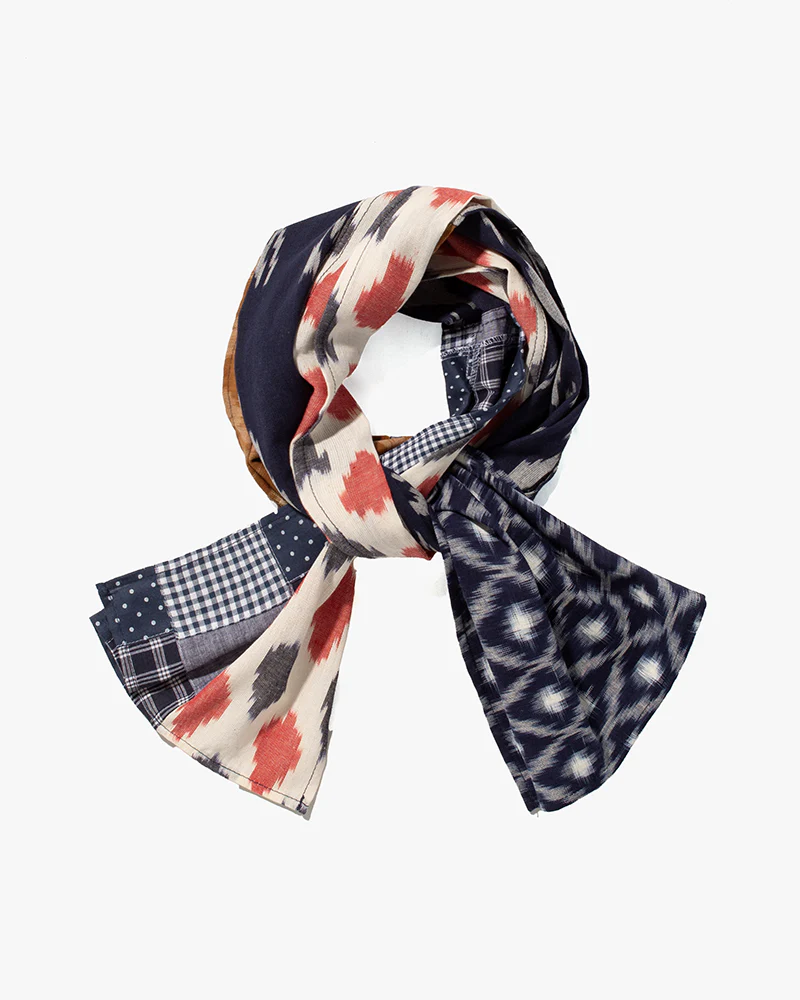 Kiriko Original Scarf, Indian Kasuri, Patchwork, 6 - Image 2